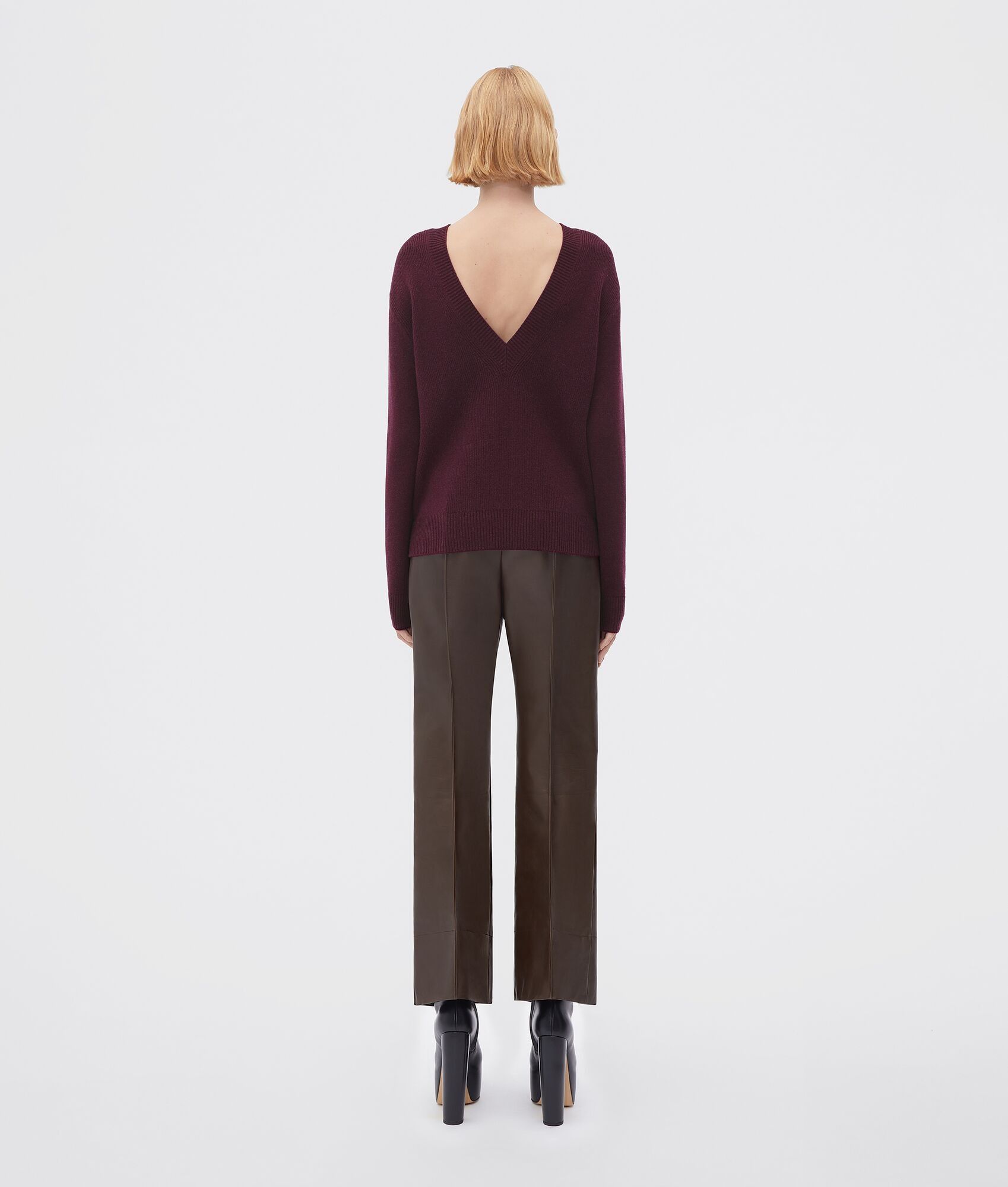 Bottega Veneta o1n1vont1224 Compact Cashmere Jumper in Burgandy Size XL / US 12-14 / IT 48-50 - 6 Thumbnail