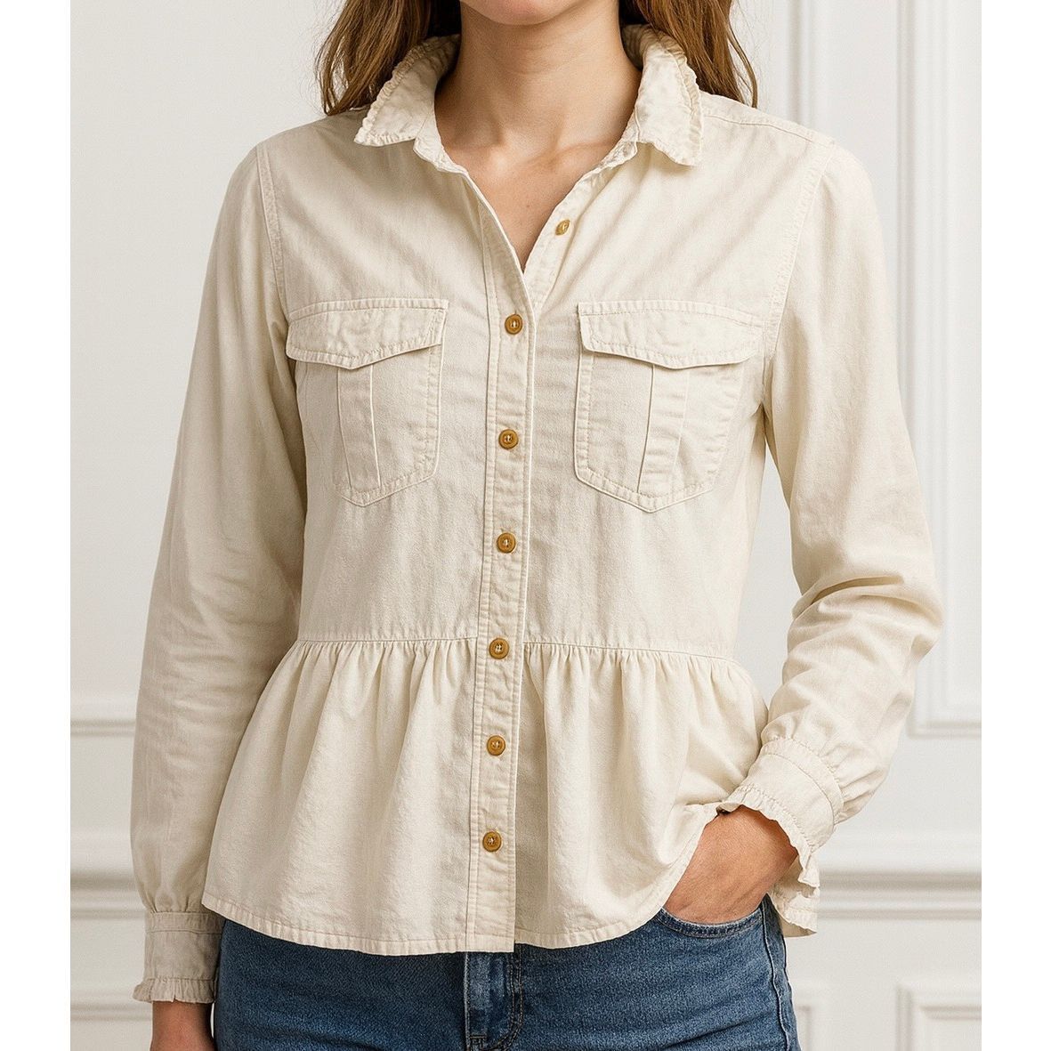 Kate Spade Kate Spade Madison Ave Peplum Button Top Size S Size S / US 4 / IT 40 - 2 Thumbnail