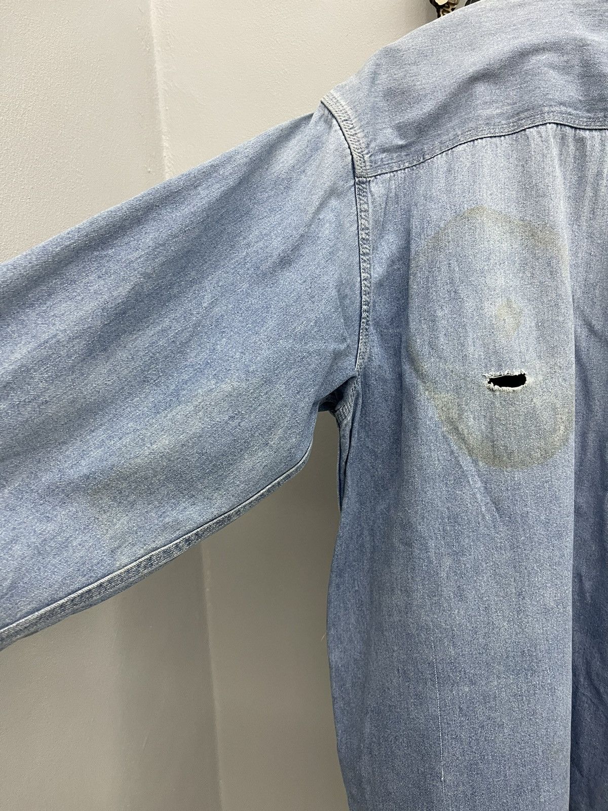 Sugar Cane Vintage Sugar Cane Double Pocket Work Shirt Distressed Size US XL / EU 56 / 4 - 9 Thumbnail