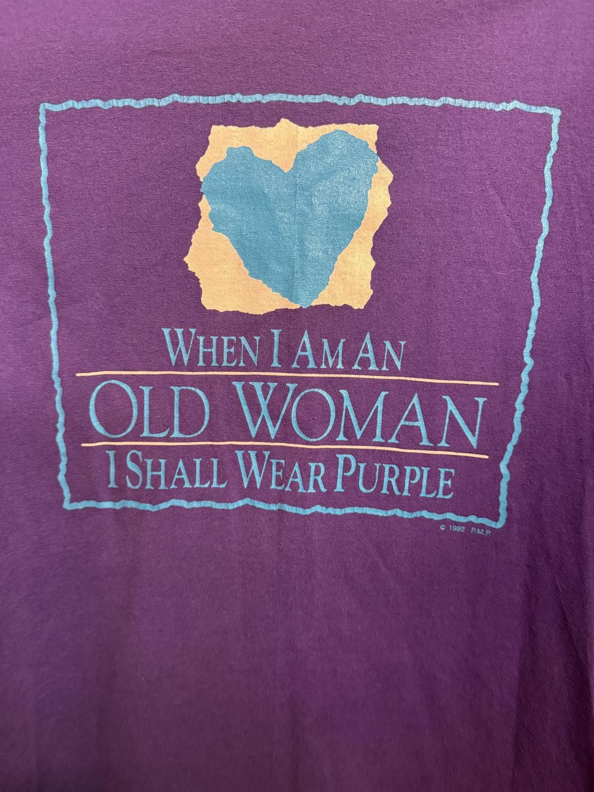 Hanes Vintage Poem T-shirt Warning T-shirt Jenny Joseph Purple Tee Size US M / EU 48-50 / 2 - 3 Thumbnail