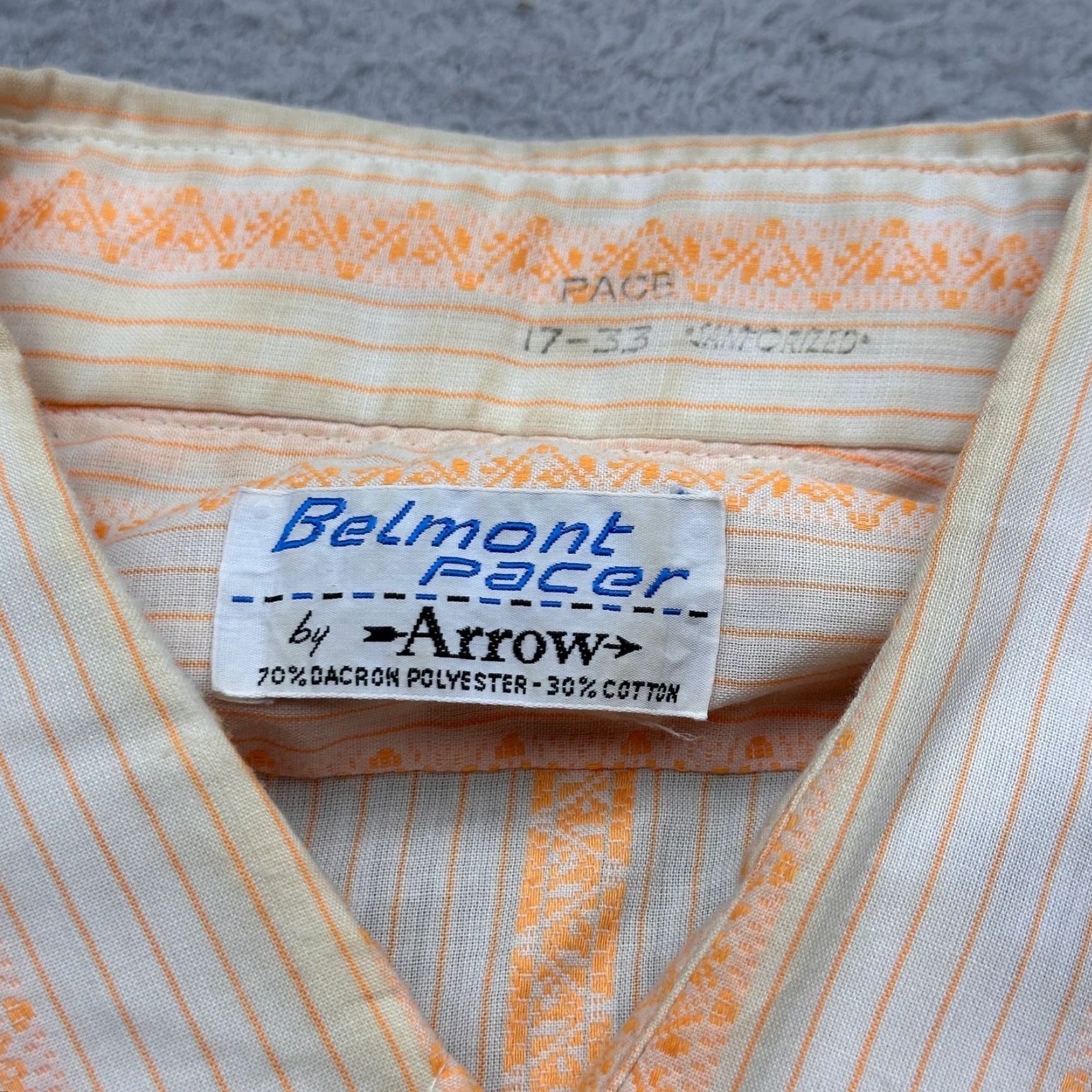 Arrow VINTAGE Belmont Pacer Arrow Sanforized Button Shirt Mens XL Long Sleeve Orange Striped 70s 80s Size US XL / EU 56 / 4 - 2 Thumbnail