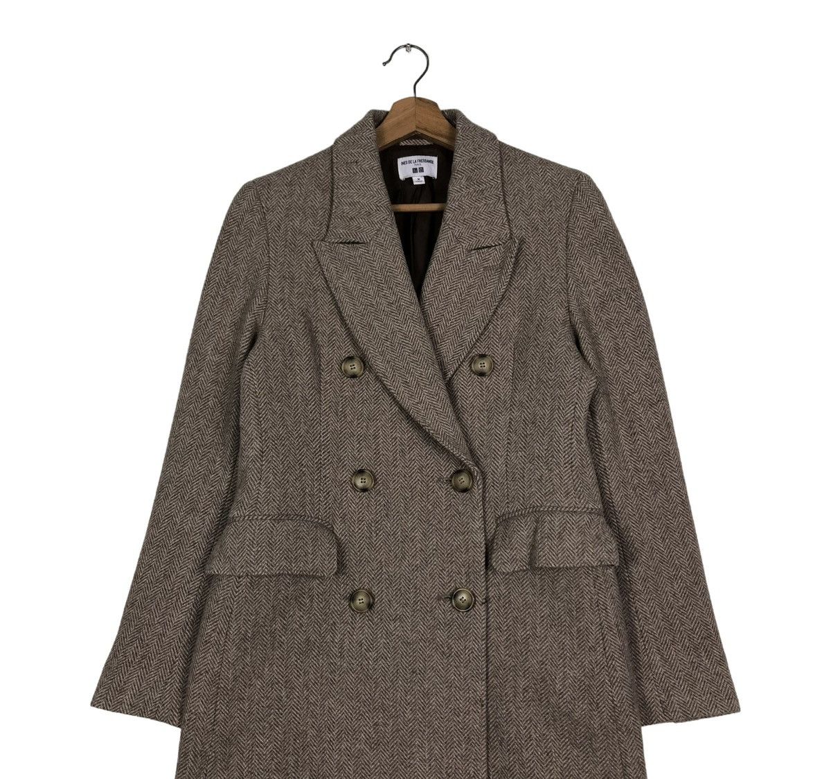 Japanese Brand 🔥RICH BROWN WOOL HERRINGBONE LONG JACKET ISSEY MIYAKE Size M / US 6-8 / IT 42-44 - 4 Thumbnail
