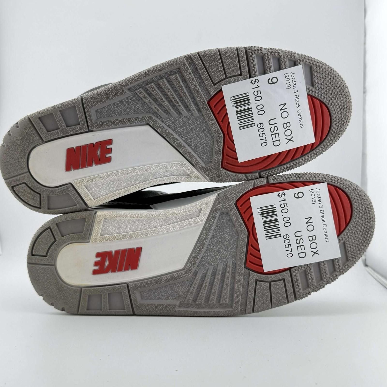 Jordan Brand Jordan 3 Black Cement 2018 US 9 Used No Box Size US 9 / EU 42 - 6 Thumbnail