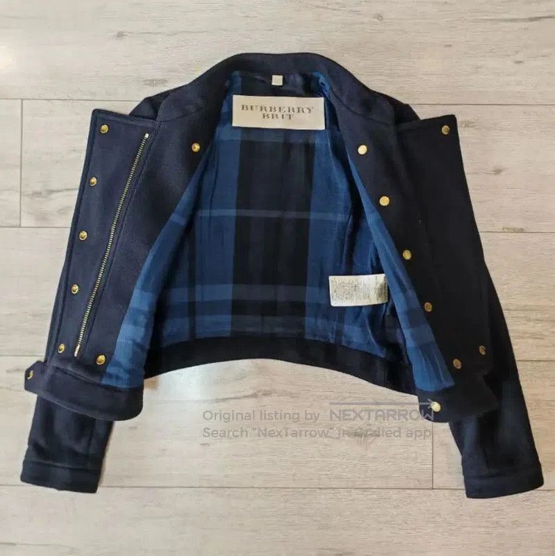 Burberry Burberry Women's Navy Wool Logo Jacket. Size M / US 6-8 / IT 42-44 - 3 Thumbnail