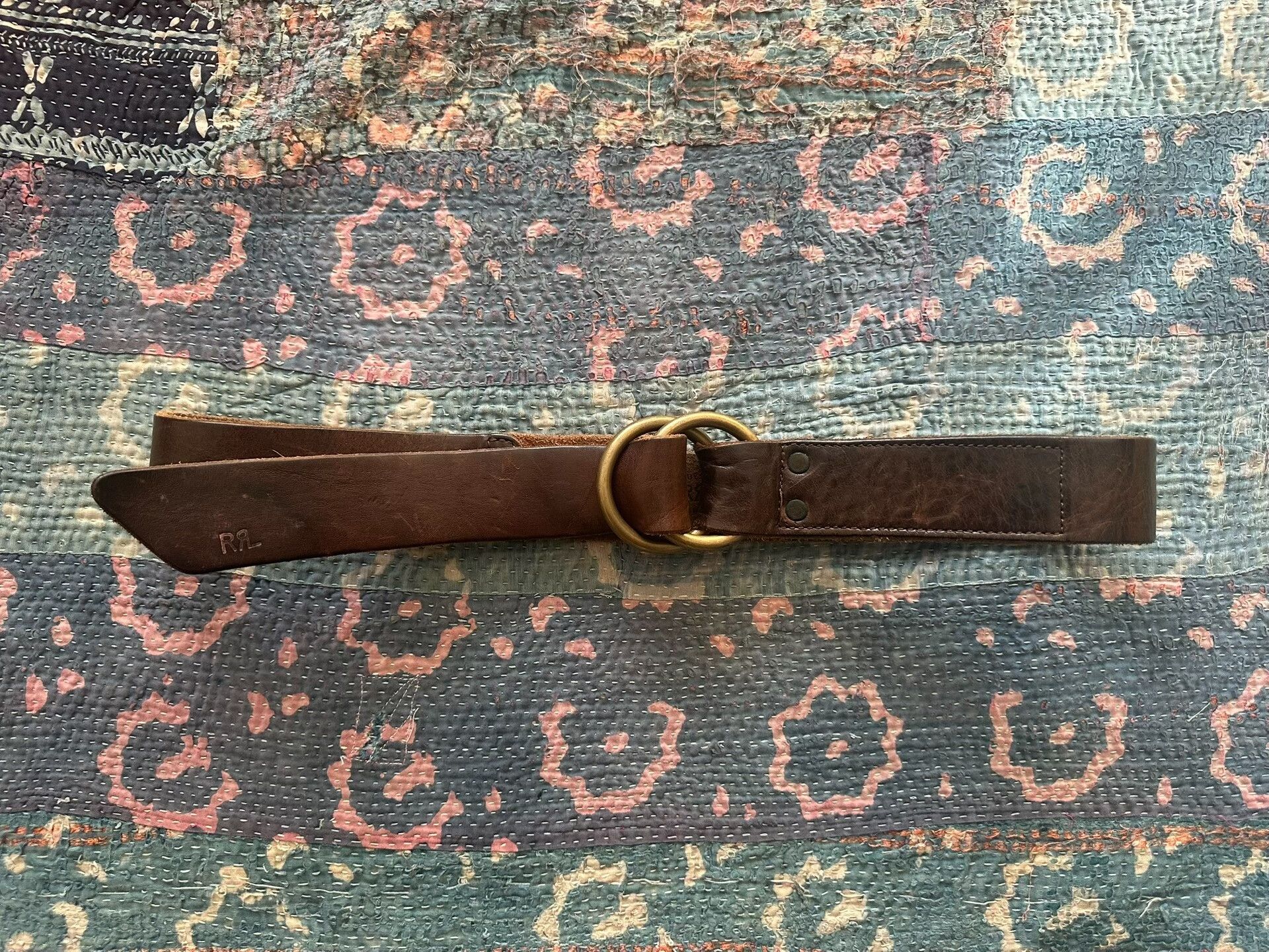 RRL Ralph Lauren RRL Double Ring Leather Belt Size ONE SIZE - 1 Thumbnail
