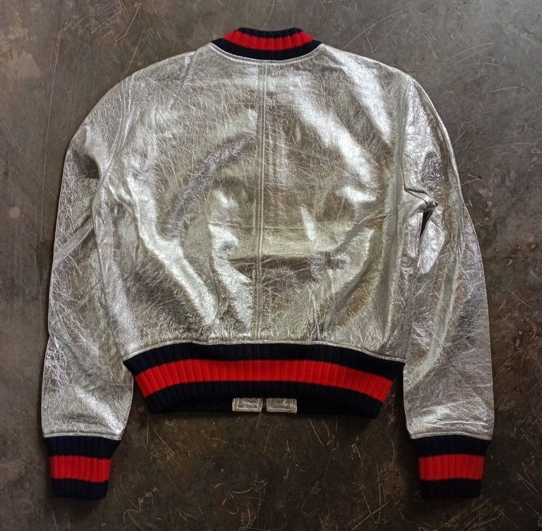 Gucci Crackle Bomber Leather Jacket in size 44IT(S) Size S / US 4 / IT 40 - 2 Thumbnail