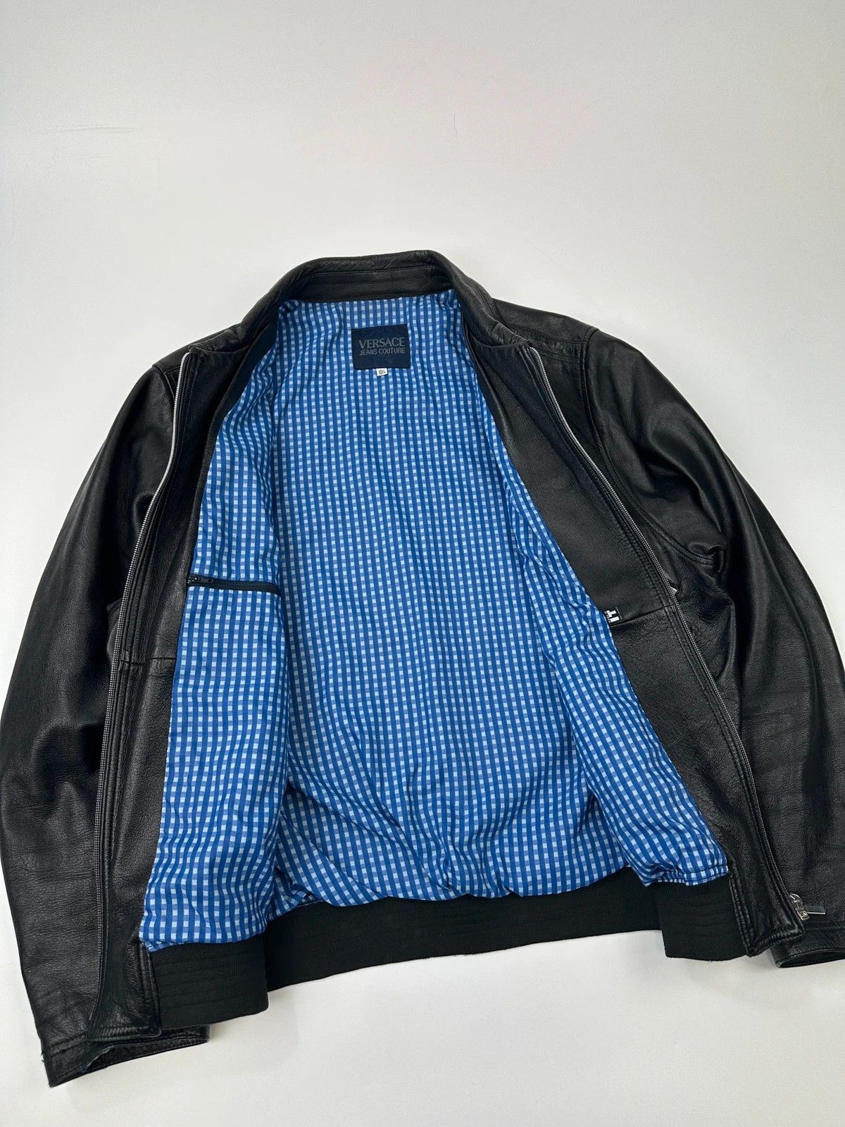 Versace Jeans Couture Versace Couture Multi Zip Black Soft Glossy Leather Jacket Size US XL / EU 56 / 4 - 8 Thumbnail
