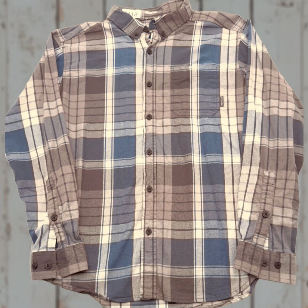 Vintage Columbia Long Sleeve Button-Up Mens Large Gray Plaid Shirt Regular Fit Size US L / EU 52-54 / 3 - 1 Thumbnail