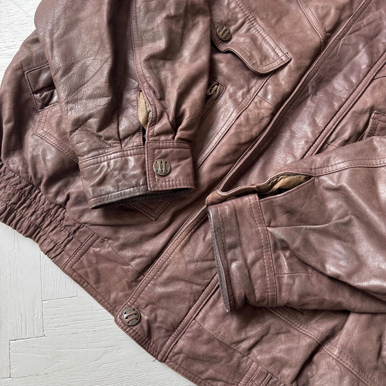 Vintage Vintage Real Leather Italian Style Collared Gangster Jacket Size US XXL / EU 58 / 5 - 5 Thumbnail