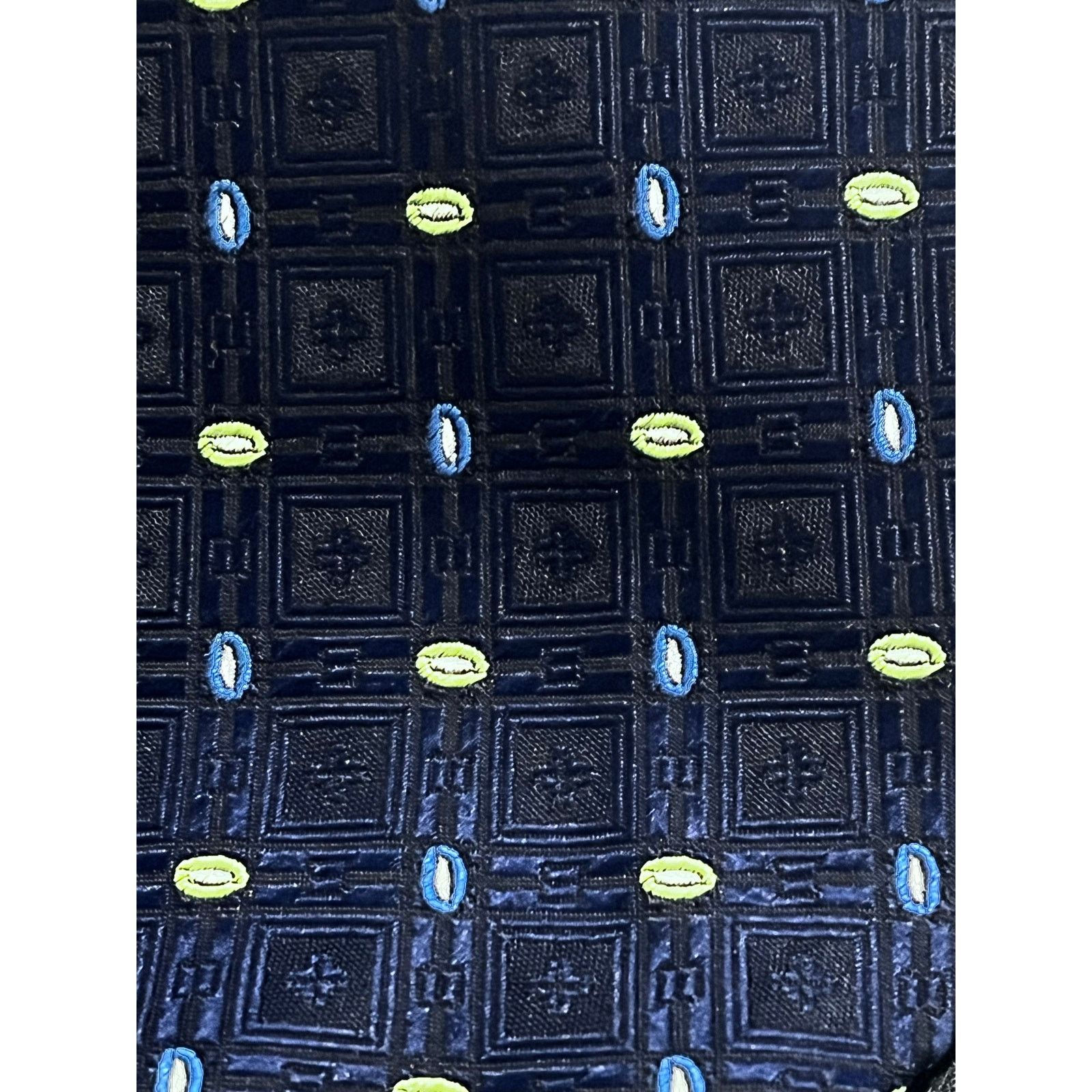 Hickey Freeman Hickey Freeman Collection Navy with green Men Tie 100% Silk Size ONE SIZE - 4 Thumbnail