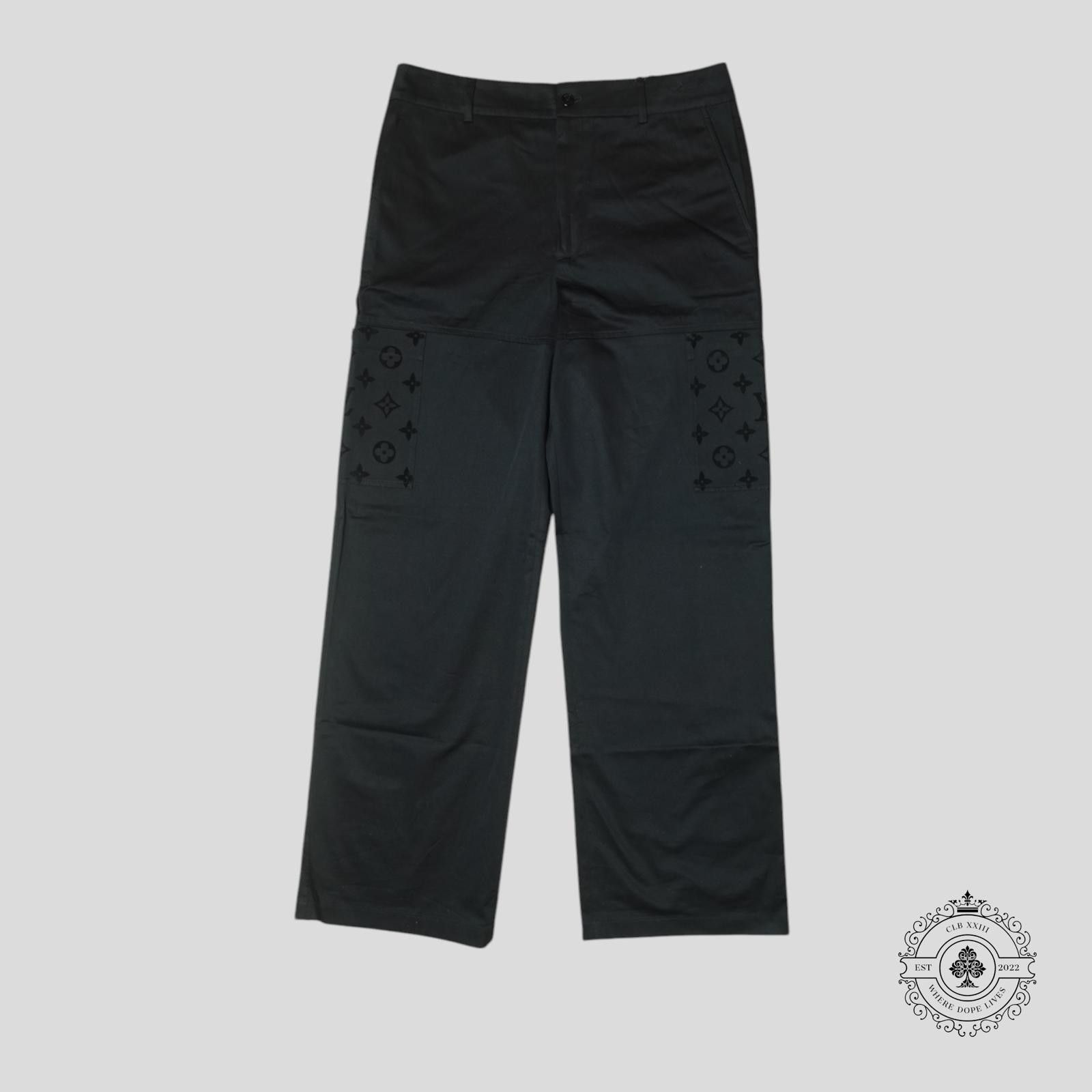 Louis Vuitton Louis Vuitton Monogram Flocked Workwear Pants in Black Size US 34 / EU 50 - 1 Thumbnail