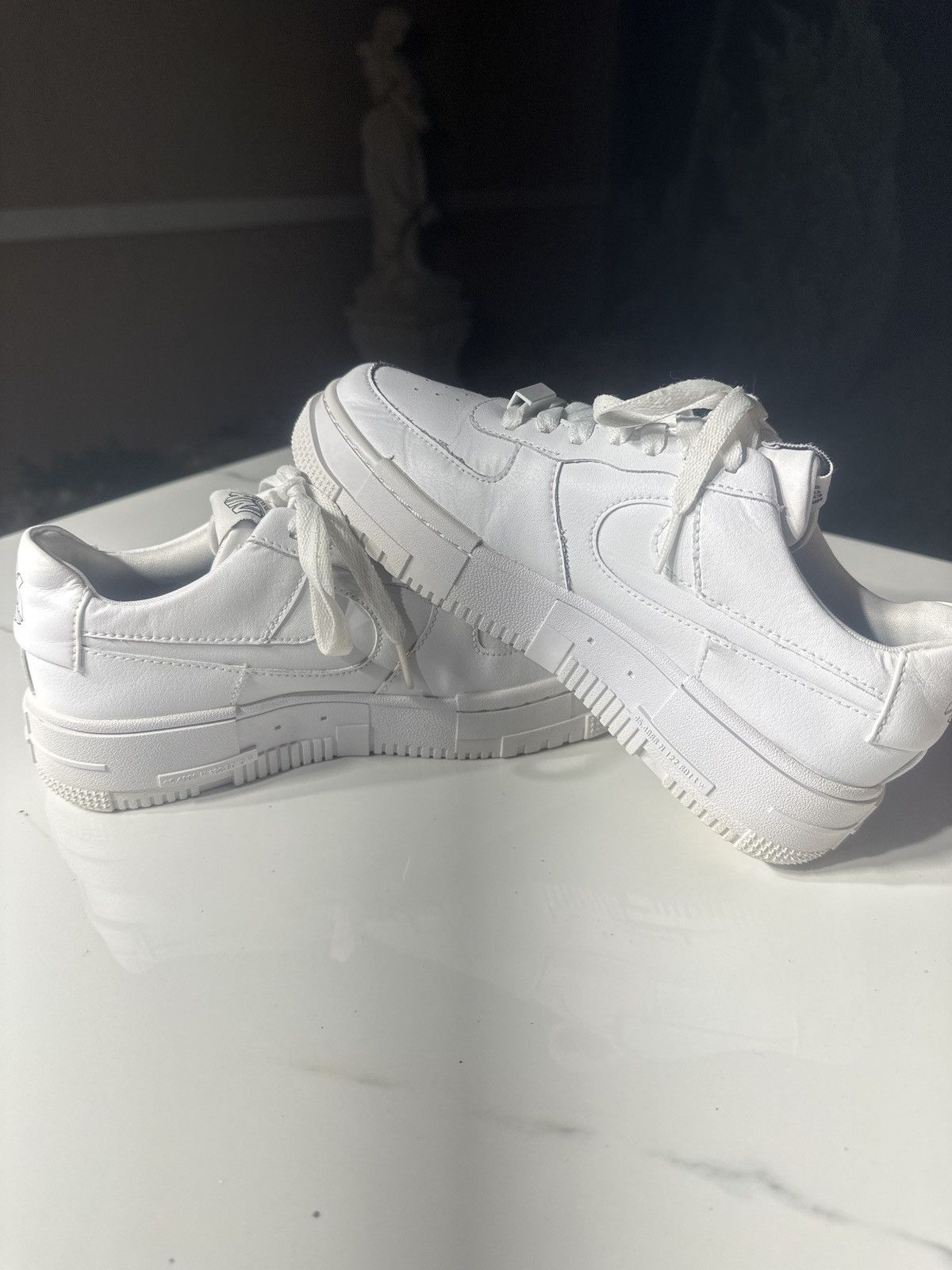 Nike Nike Air Force 1 Low Pixel Triple White Shoes Size US 7 / IT 37 - 4 Thumbnail