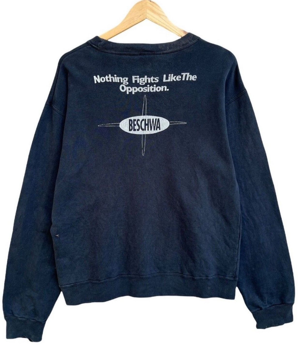 Vintage RARE Vintage 90s Beschwa Skate Distressed Sweatshirt Size US M / EU 48-50 / 2 - 2 Thumbnail