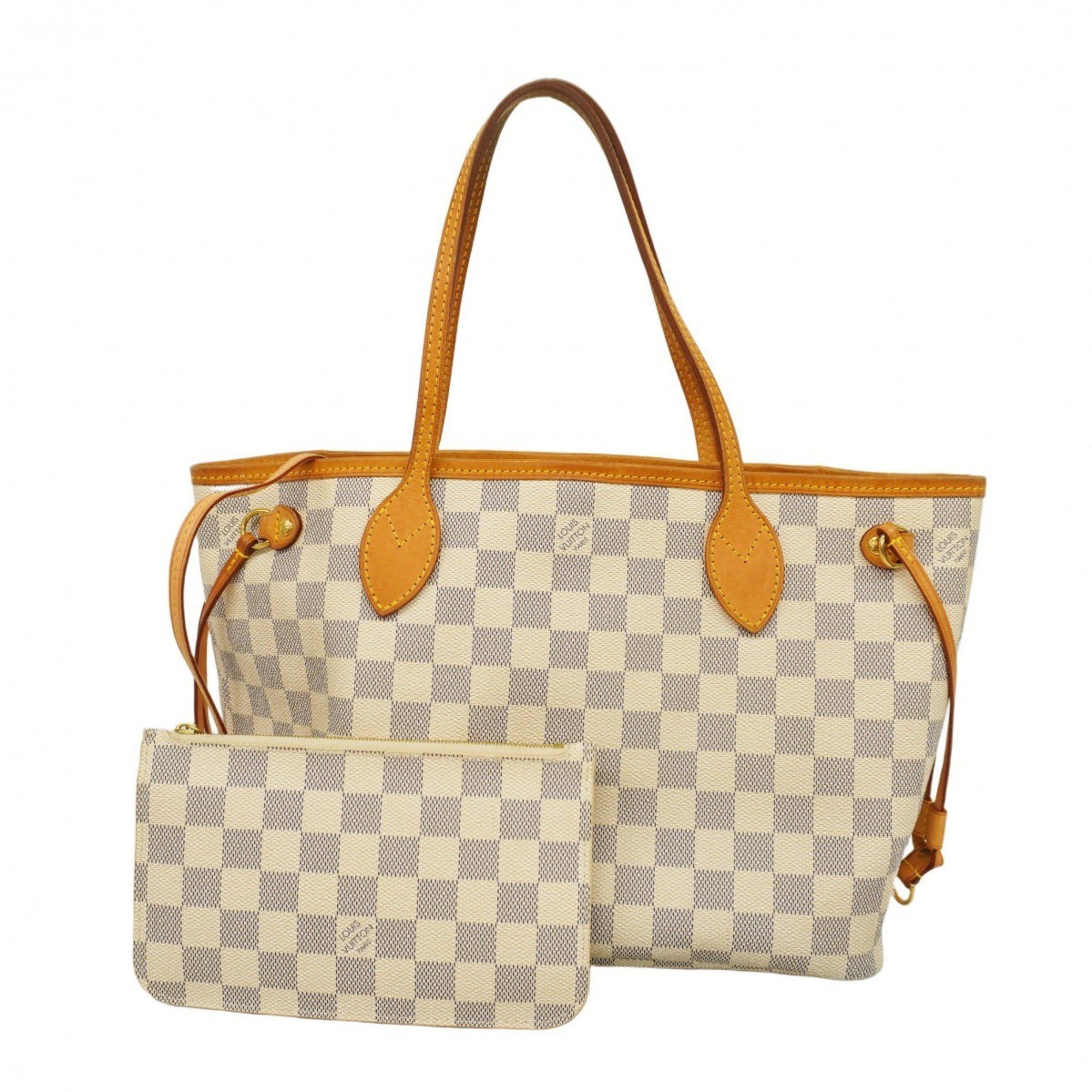 Louis Vuitton Tote Bag Damier Azur Neverfull Pm N40605 White Women's