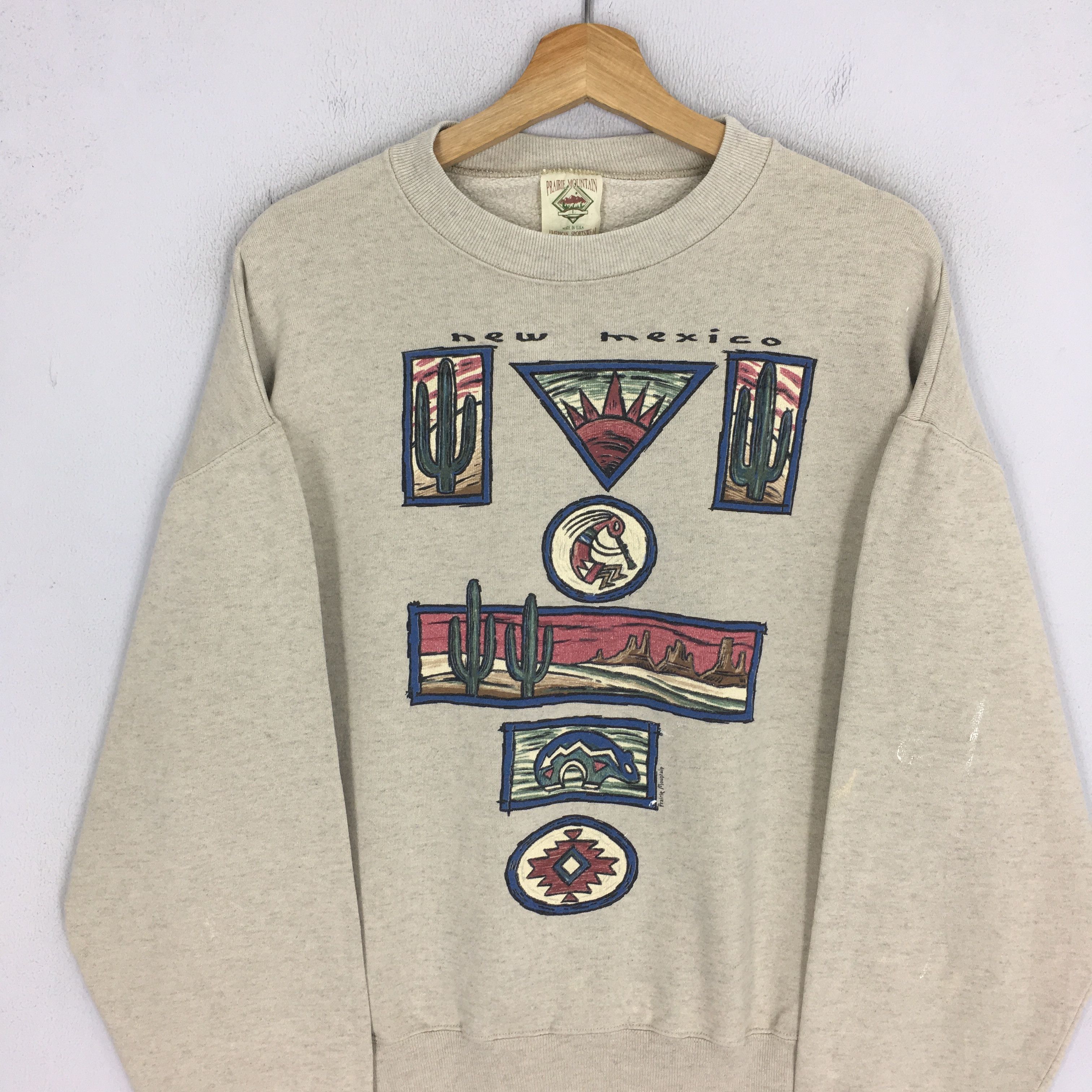Vintage Vintage 90's New Mexico Brown Sweatshirt Large - 341 Size US L / EU 52-54 / 3 - 6 Thumbnail