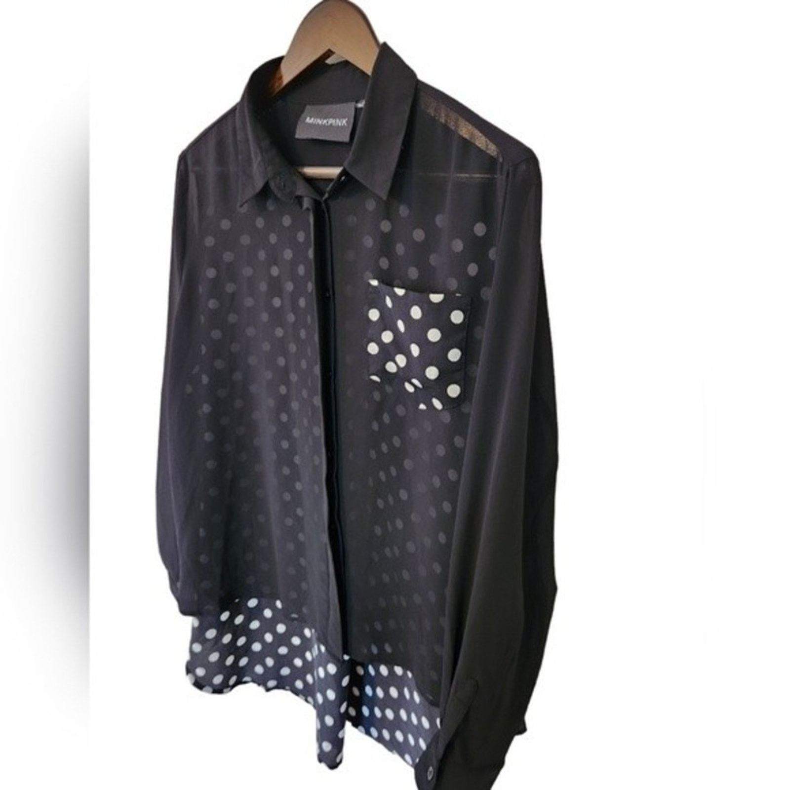 MINKPINK MINKPINK Hi low sheer button down top medium Size M / US 6-8 / IT 42-44 - 8 Thumbnail