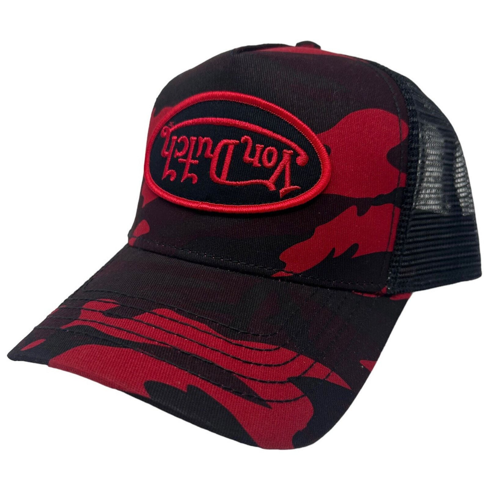 Von Dutch Von Dutch Trucker Hat Red Rambo Camo Upside Down Logo Patch Size ONE SIZE - 1 Thumbnail