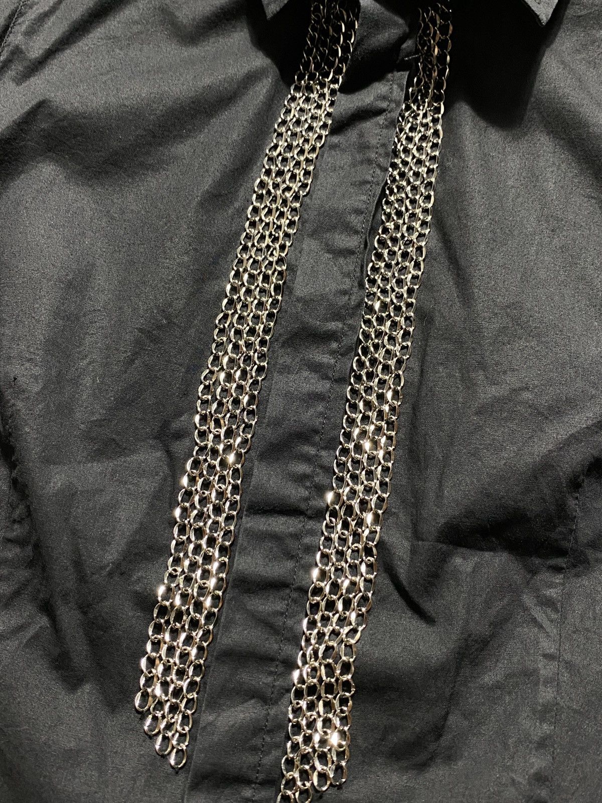 Dsquared2 2000’s Dsquared Pyramid Chain Embellished Black Shirt Size S / US 4 / IT 40 - 3 Thumbnail