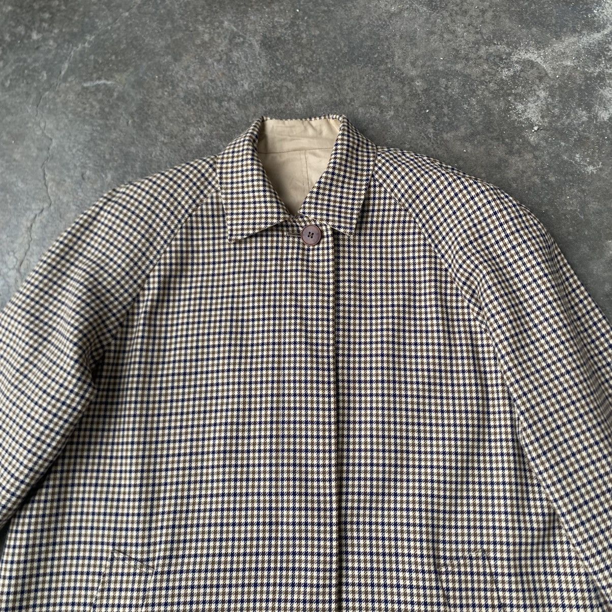 Aquascutum Aquascutum Reversible Houndstooth Balmacaan & Beige Mac Coat Size XL / US 12-14 / IT 48-50 - 4 Thumbnail