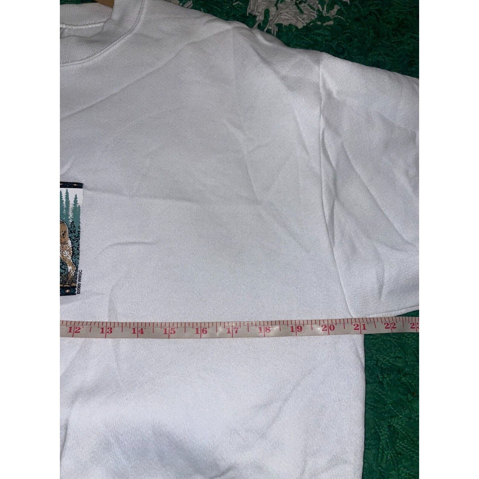 Jerzees Vintage Wolf Sweatshirt Animal Nature White Crewneck VTG 90s Size US M / EU 48-50 / 2 - 11 Thumbnail