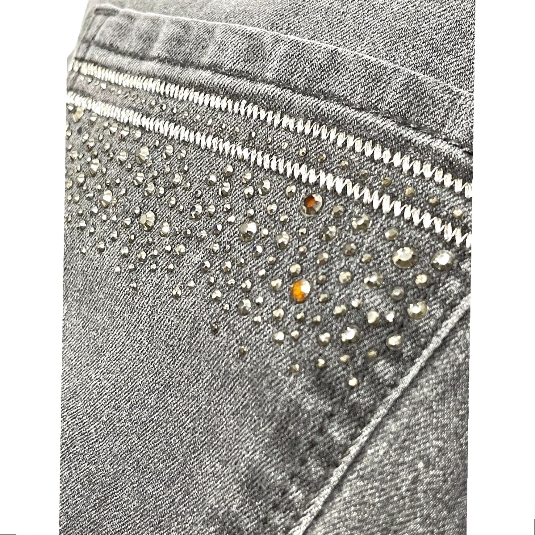 Vintage Christopher Banks Jeans Womens Size 12 Short Gray Studded Mid Rise Straight Leg Jeans Size 25" / US 0 / IT 36 - 3 Thumbnail