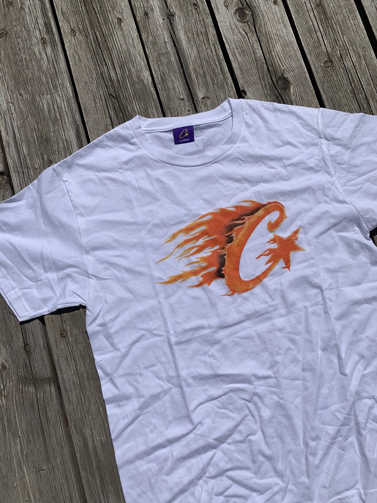 Corteiz Corteiz Flame Logo White tee | Grailed