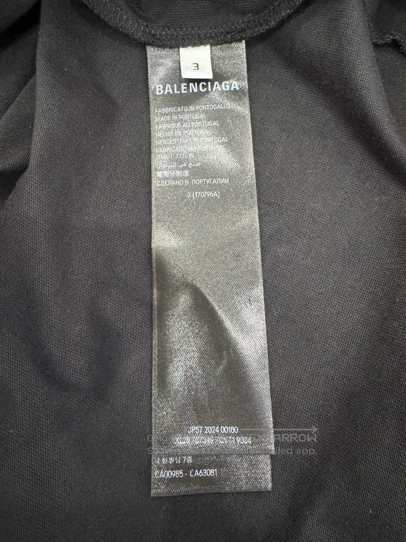 Balenciaga Balenciaga Rock Shield Logo Faded Effect Black Short Sleev Size US L / EU 52-54 / 3 - 7 Thumbnail