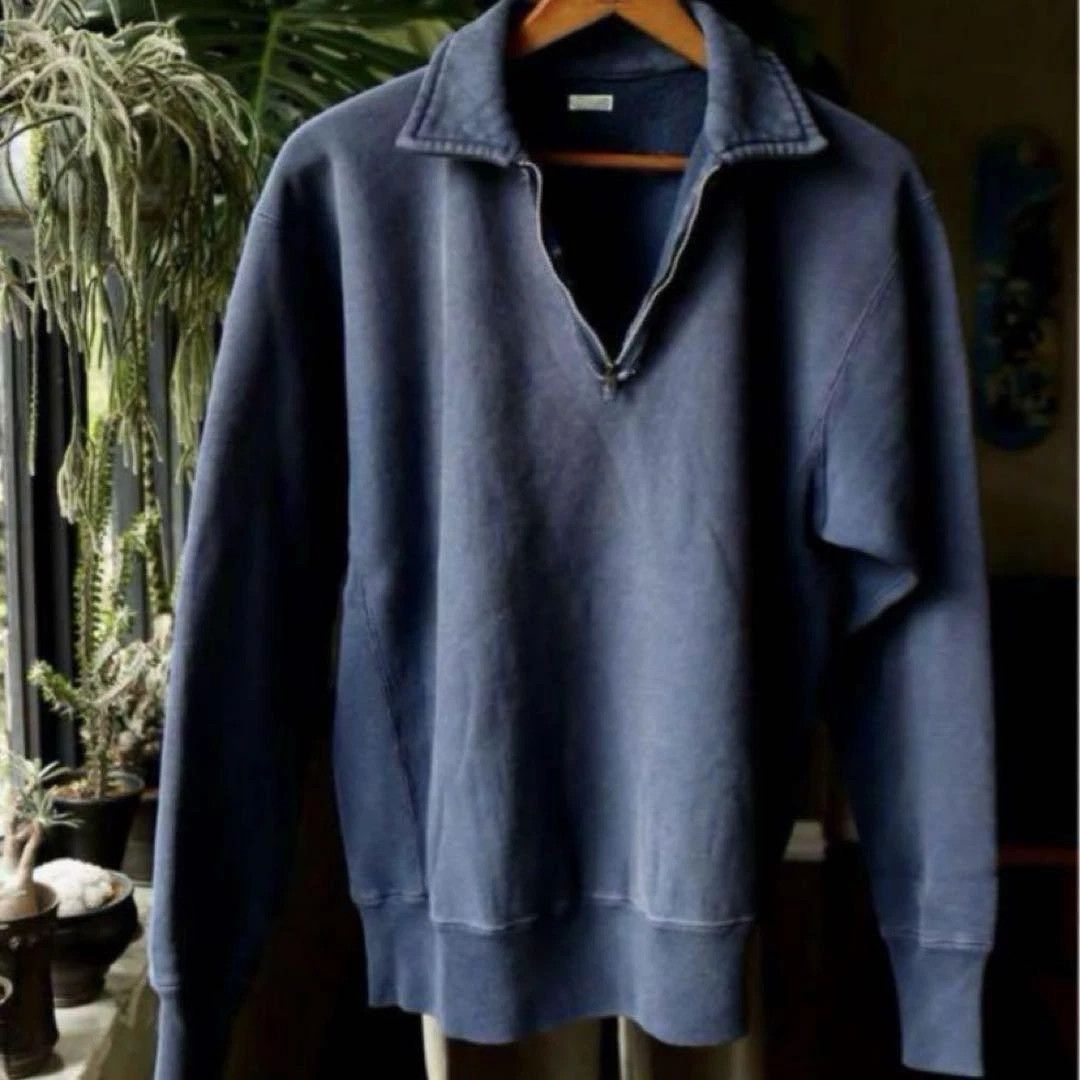 A.PRESSE Half-Zip Sweatshirt Navy Size US S / EU 44-46 / 1 - 1 Thumbnail