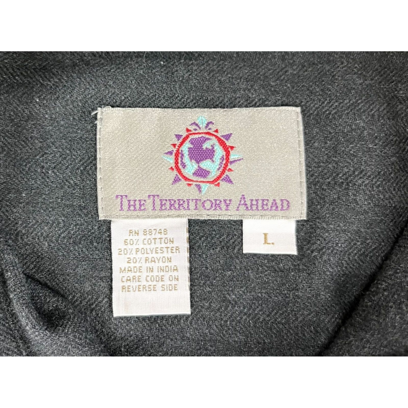 The Territory Ahead Men's The Territory Ahead Button-Up Shirt Tweed Herringbone Southwest Sz L Size US L / EU 52-54 / 3 - 6 Thumbnail