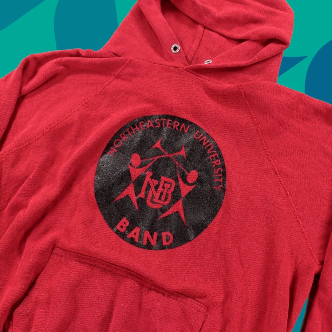 Vintage VINTAGE Northeastern University Band raglan hoodie sweatshirt SMALL thin 70s 80s Size US S / EU 44-46 / 1 - 1 Thumbnail