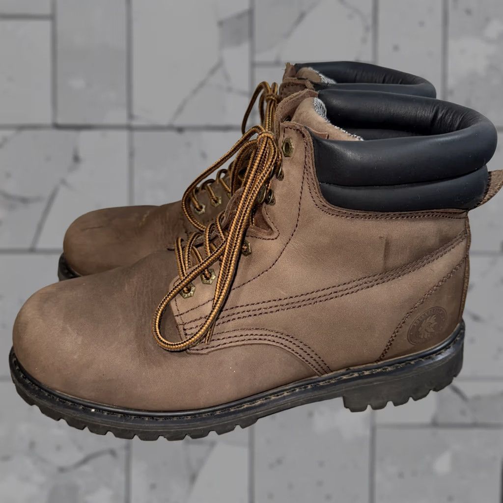 Vintage Rockrooster UNDERWOOD Leather Steel Toe Work Boots Mens 11 Brown Leather Steel Toe Work Boots Mens 11 Brown Size US 11 / EU 44 - 1 Thumbnail