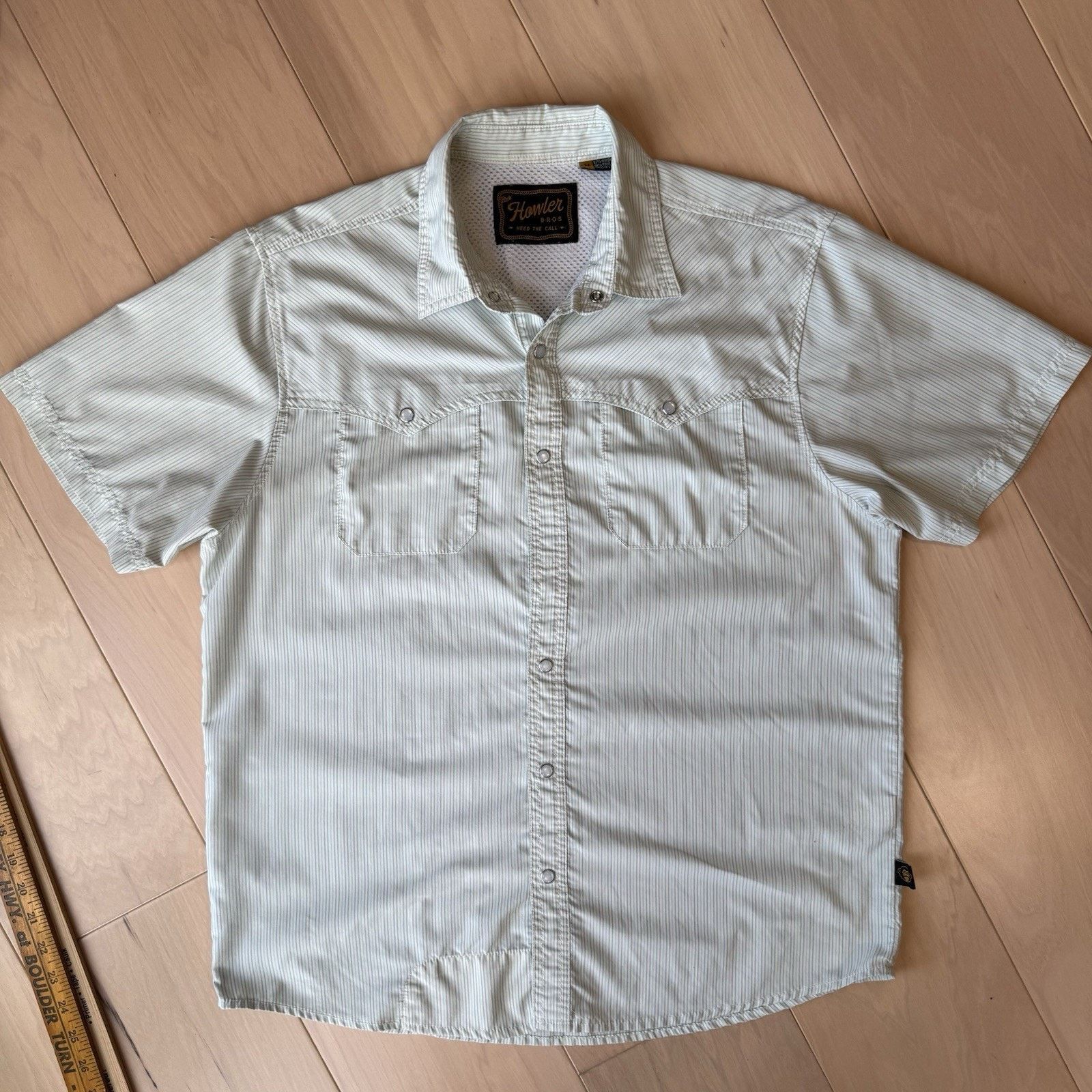 Howler Brothers Howler Brothers Pearl Snap Shirt L White Striped Short Size US M / EU 48-50 / 2 - 2 Thumbnail