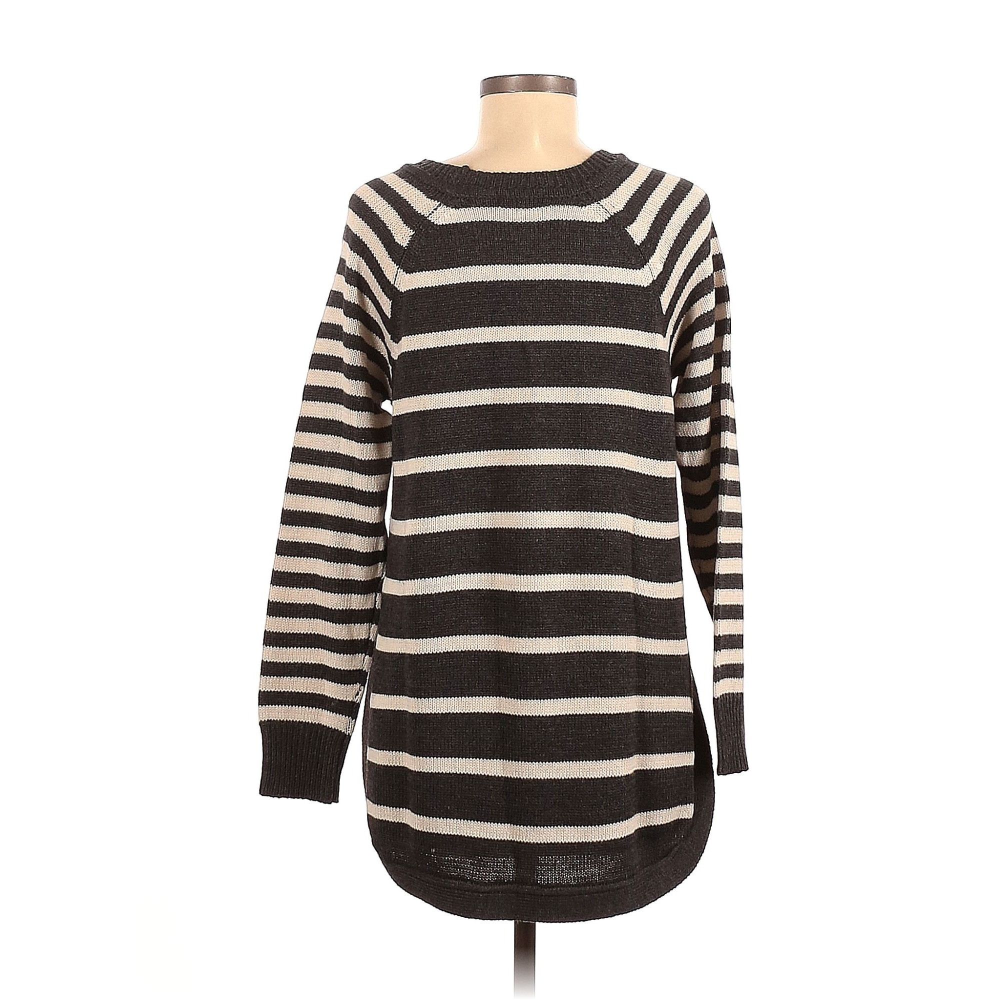 Other RDI Gray White Stripped Thick Woven Knitted Pullover Open Si Size M / US 6-8 / IT 42-44 - 2 Thumbnail
