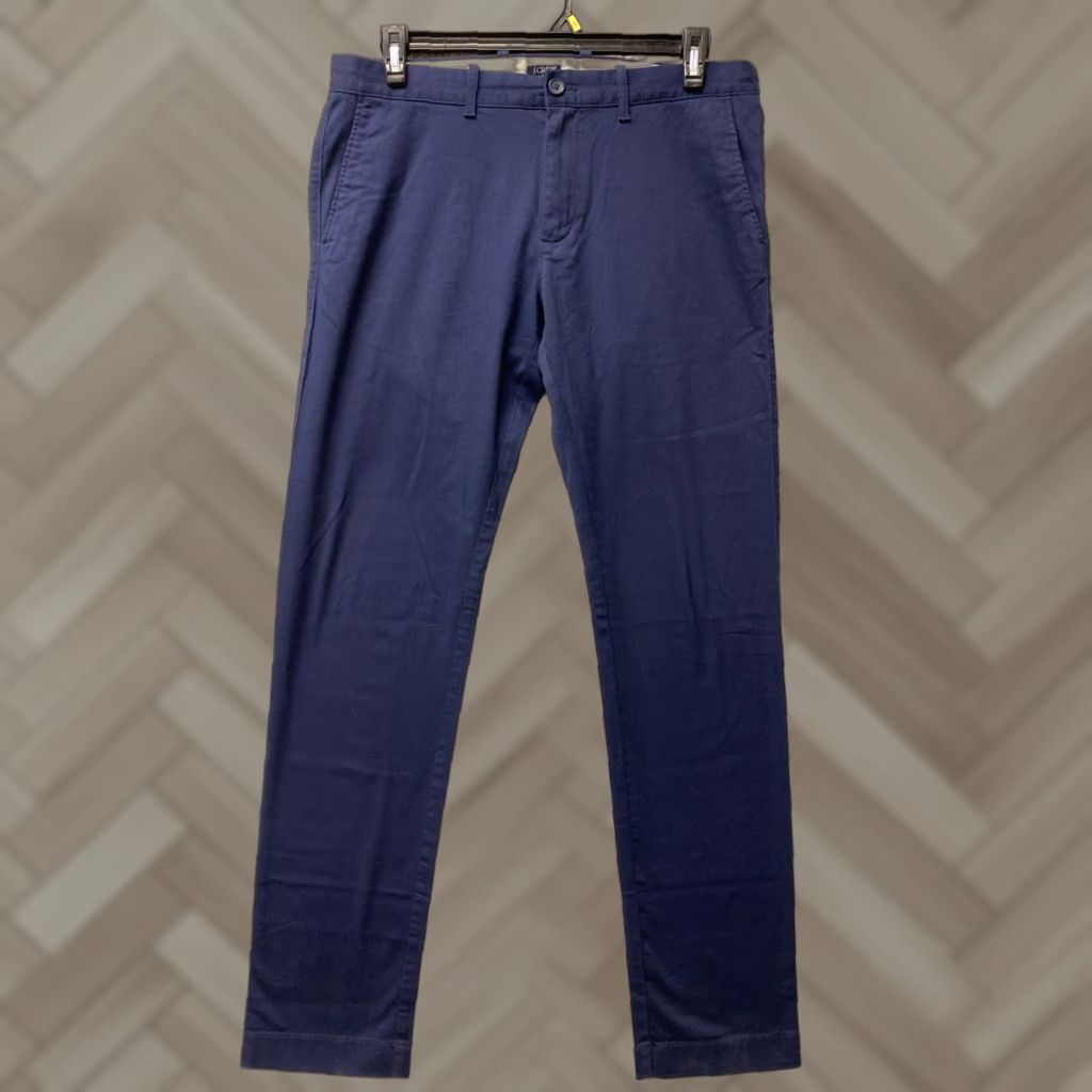 J.Crew VINTAGE J.Crew Slim Fit Dress Pants Men's 34x34 Chino Navy Blue Stretch Formal Trousers Size 34R - 1 Thumbnail