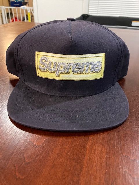 Supreme Navy Bling Box Logo Hat (SS2013)