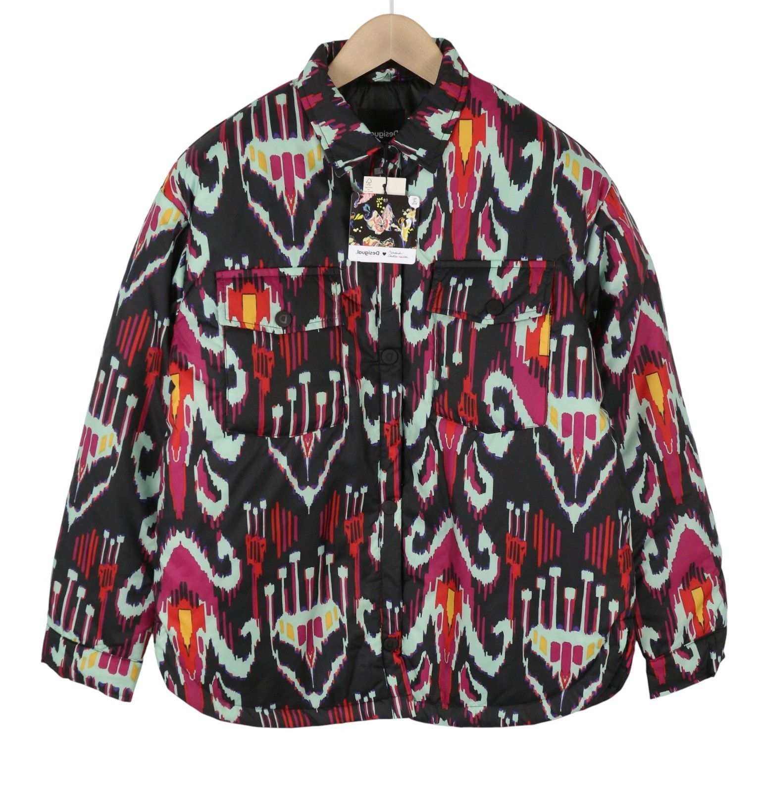 Desigual ELIOT L Colourful Abstract Print Padded Jacket 88466 Size L / US 10 / IT 46 - 1 Thumbnail
