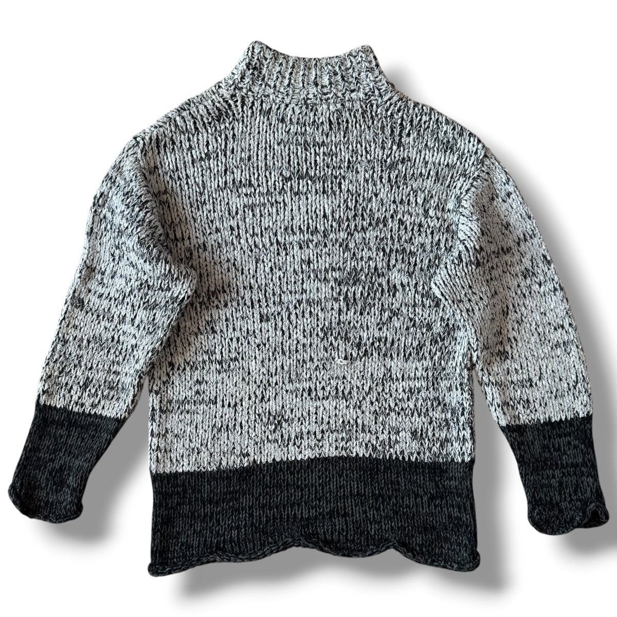 Issey Miyake AW1995 Issey Miyake Men Wool Rib Knitwear Mock Neck Sweater Size US XXL / EU 58 / 5 - 2 Thumbnail