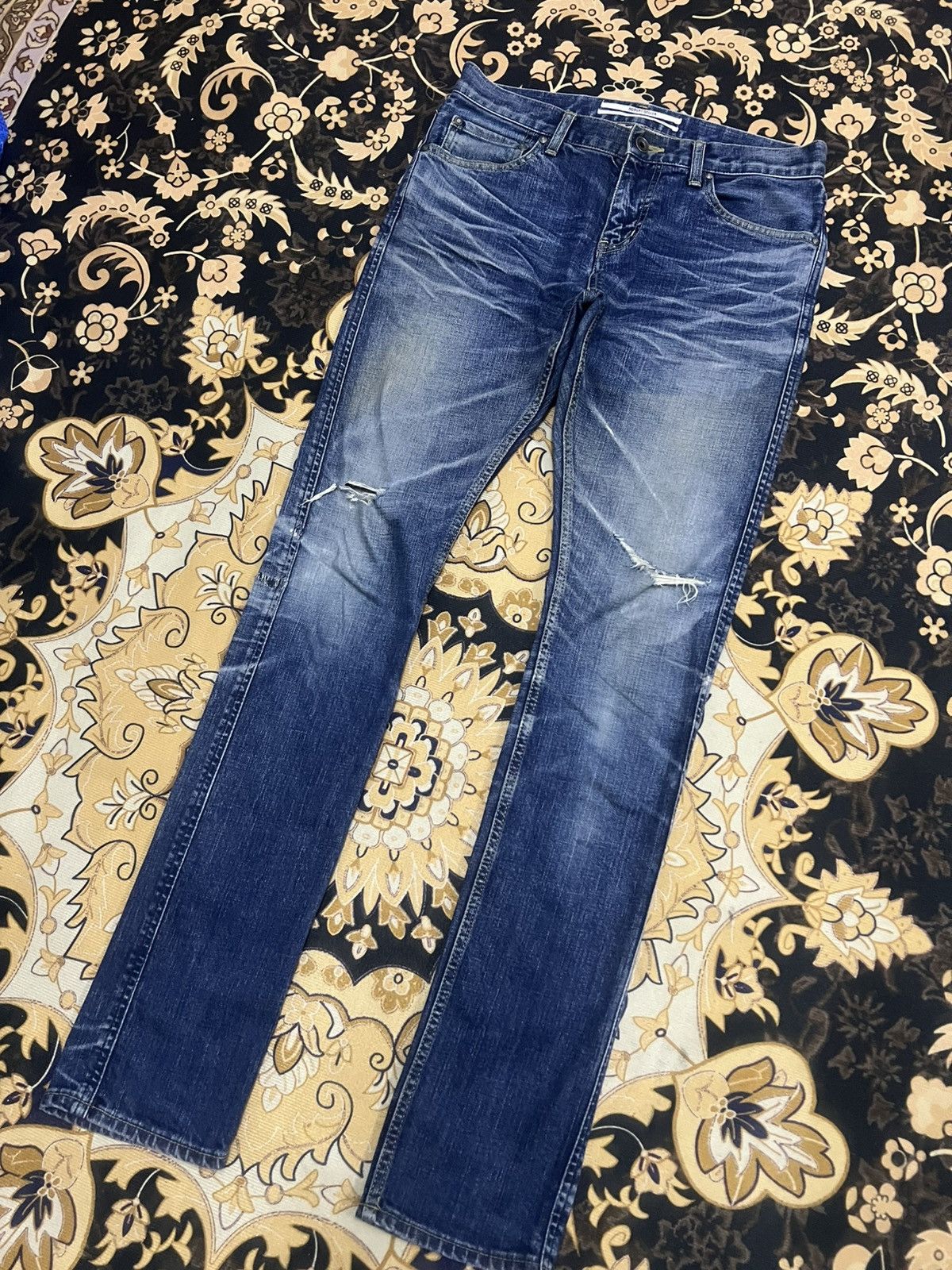 Japanese Brand × Robert Geller THRASHED🔥ROBERT GALLER RIPPED DENIM PANT Size US 30 / EU 46 - 6 Thumbnail