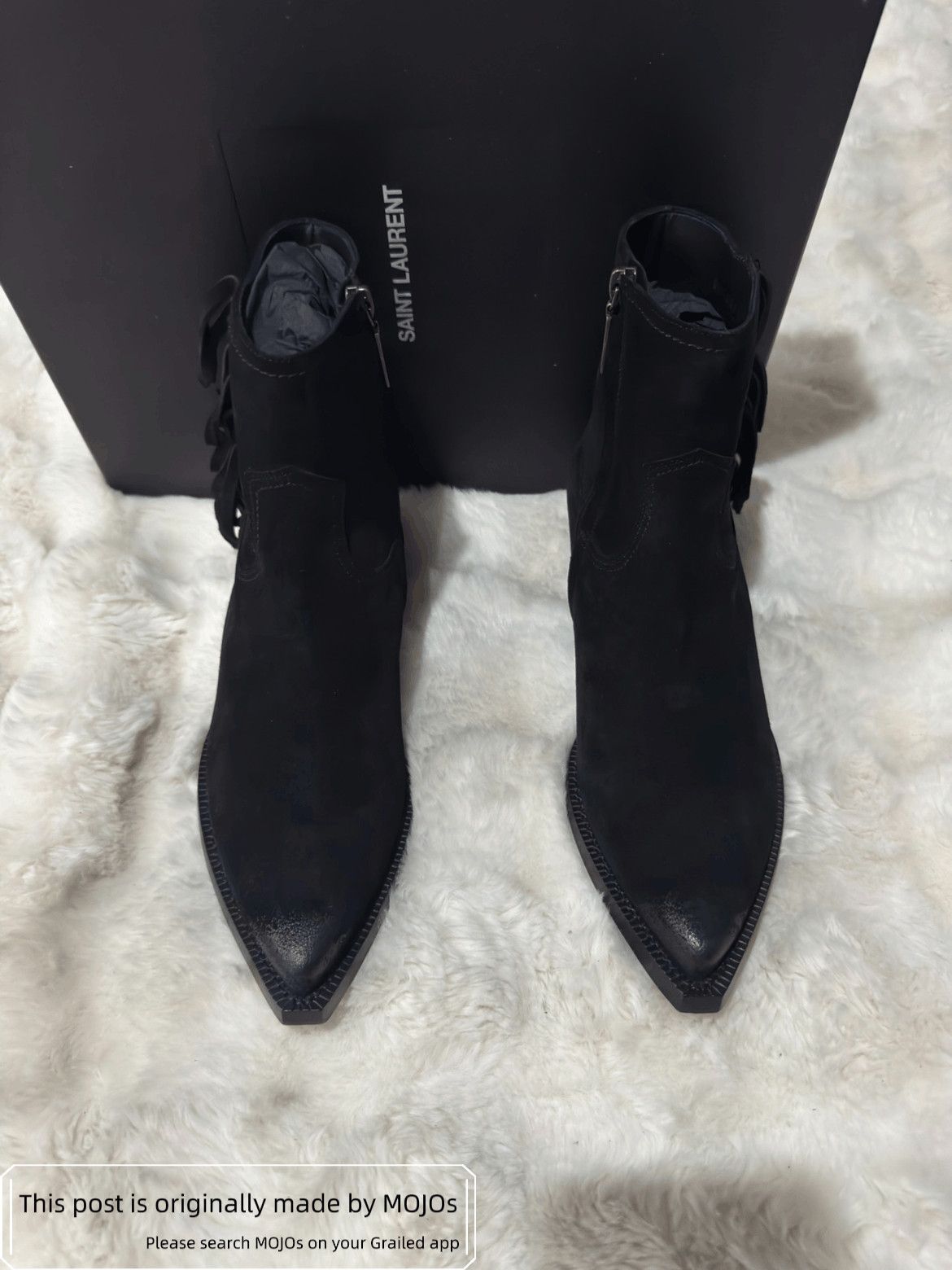 Saint Laurent Paris Sz 40 Saint Laurent Paris Lukas Zip Frin Boots Size US 7 / EU 40 - 4 Thumbnail