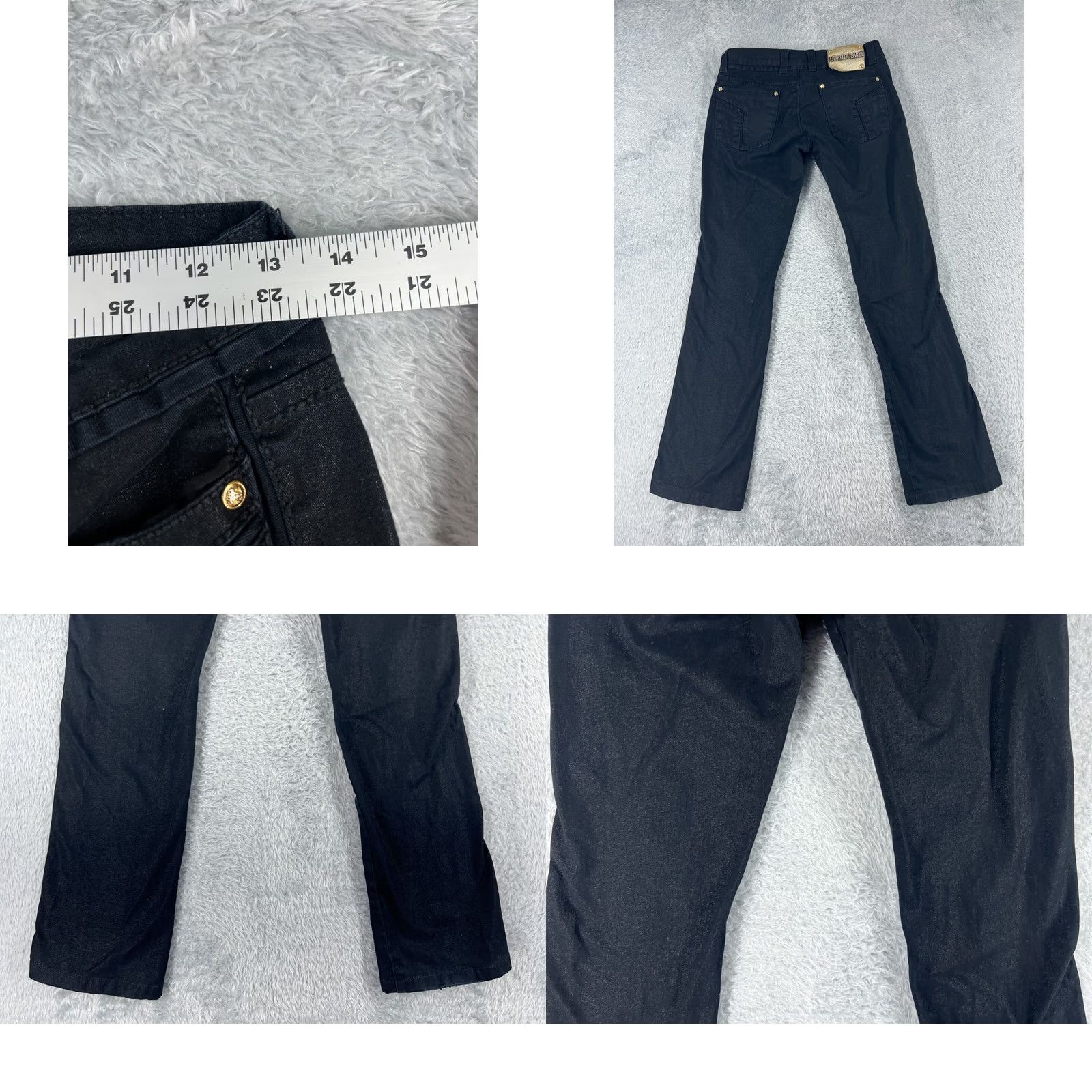Roberto Cavalli VINTAGE Roberto Cavalli Jeans Women’s 26 Black Denim Bootcut 26x29 Dark Wash 80s 90s Designer Pants Womens Chrysler? Size 26" / US 2 / IT 38 - 9 Thumbnail