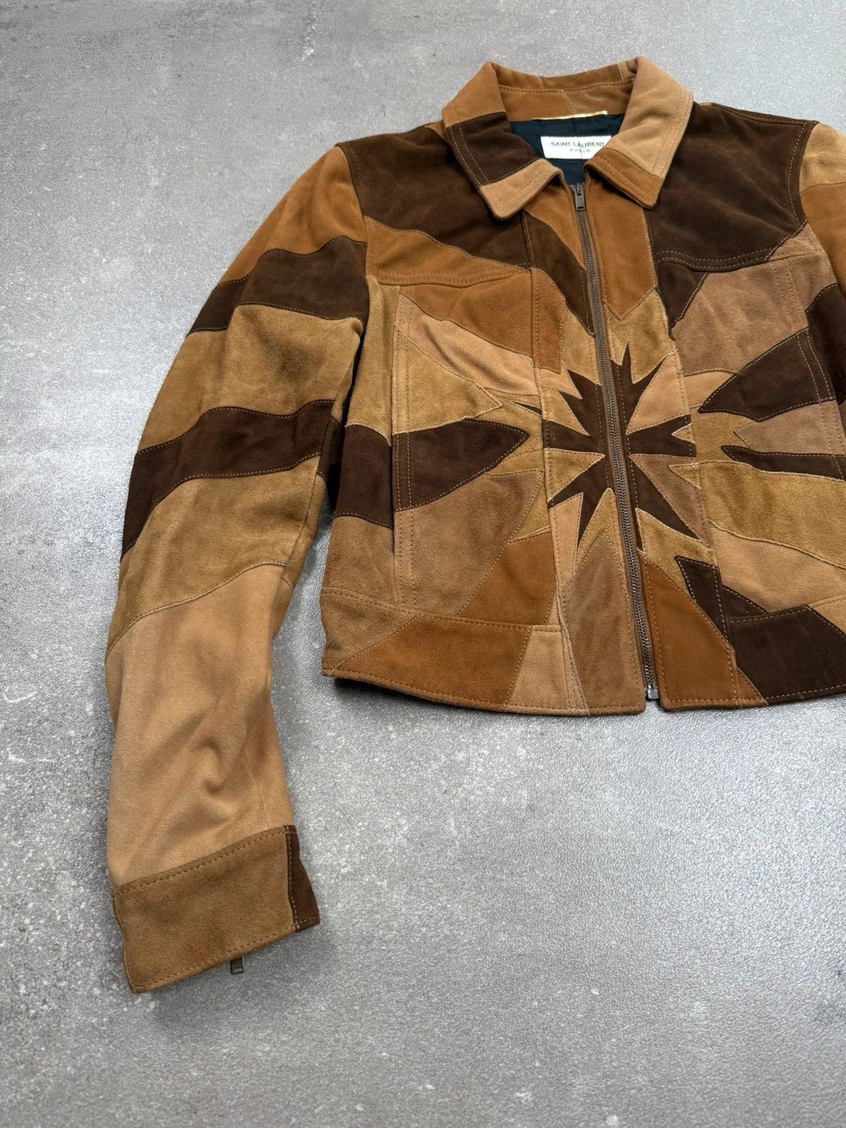Saint Laurent Paris Saint Laurent Patchwork leather jacket SS2014 Hedi Slimane Size XS / US 0-2 / IT 36-38 - 3 Thumbnail