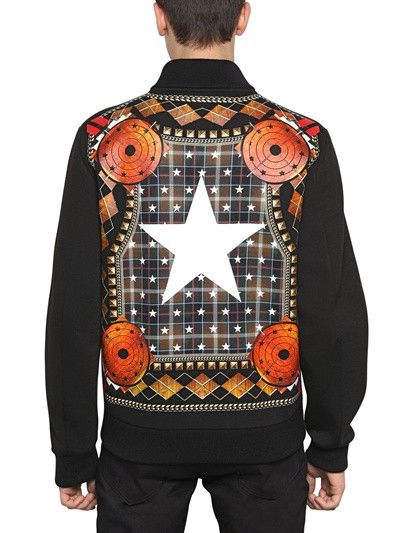 Givenchy Black Target Star Neoprene Varsity Jacket Size US M / EU 48-50 / 2 - 2 Thumbnail