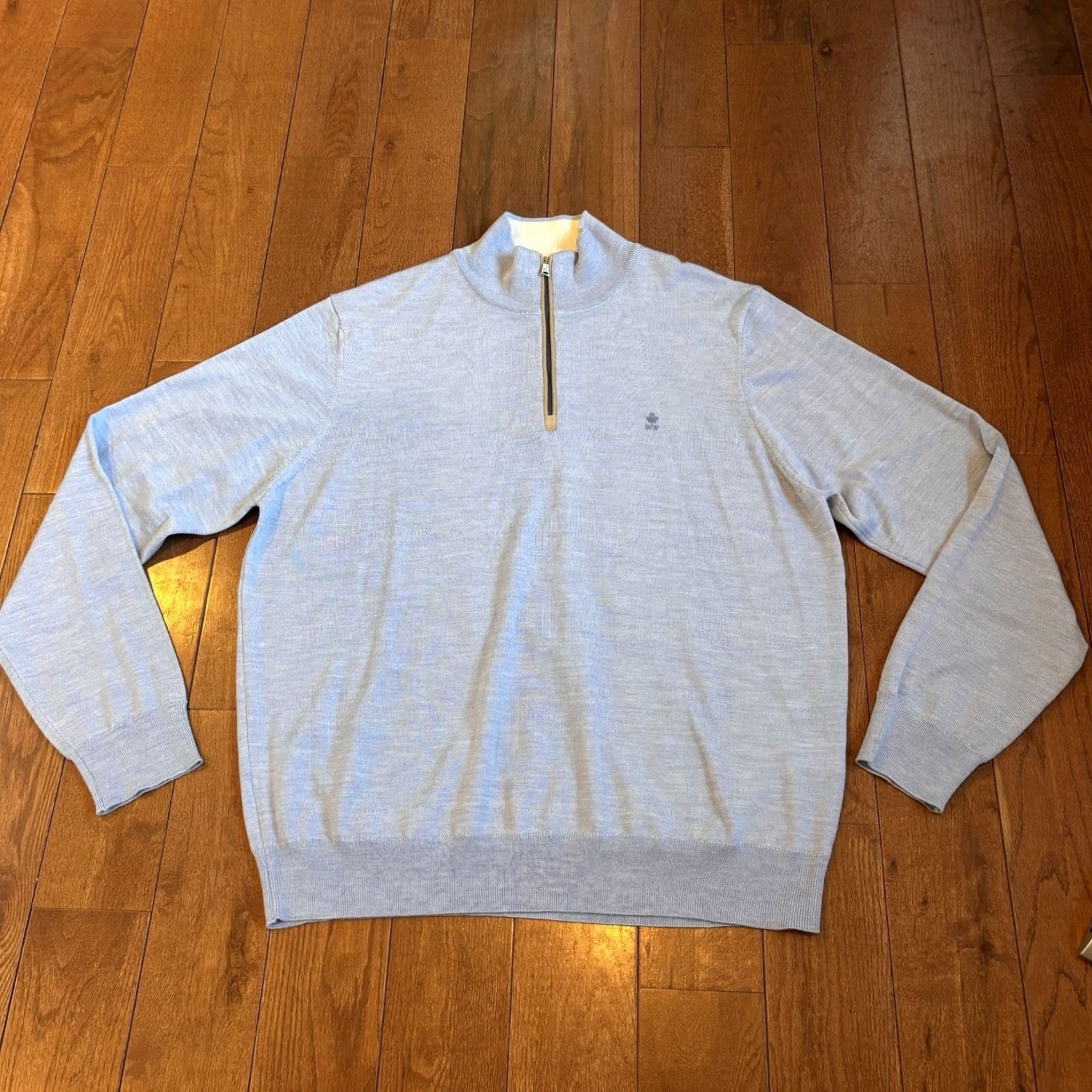 Vintage Mens River Woods Golf Pullover Sweater 1/2 Zip Blue Merino Wool 3XL Size US XXL / EU 58 / 5 - 4 Thumbnail