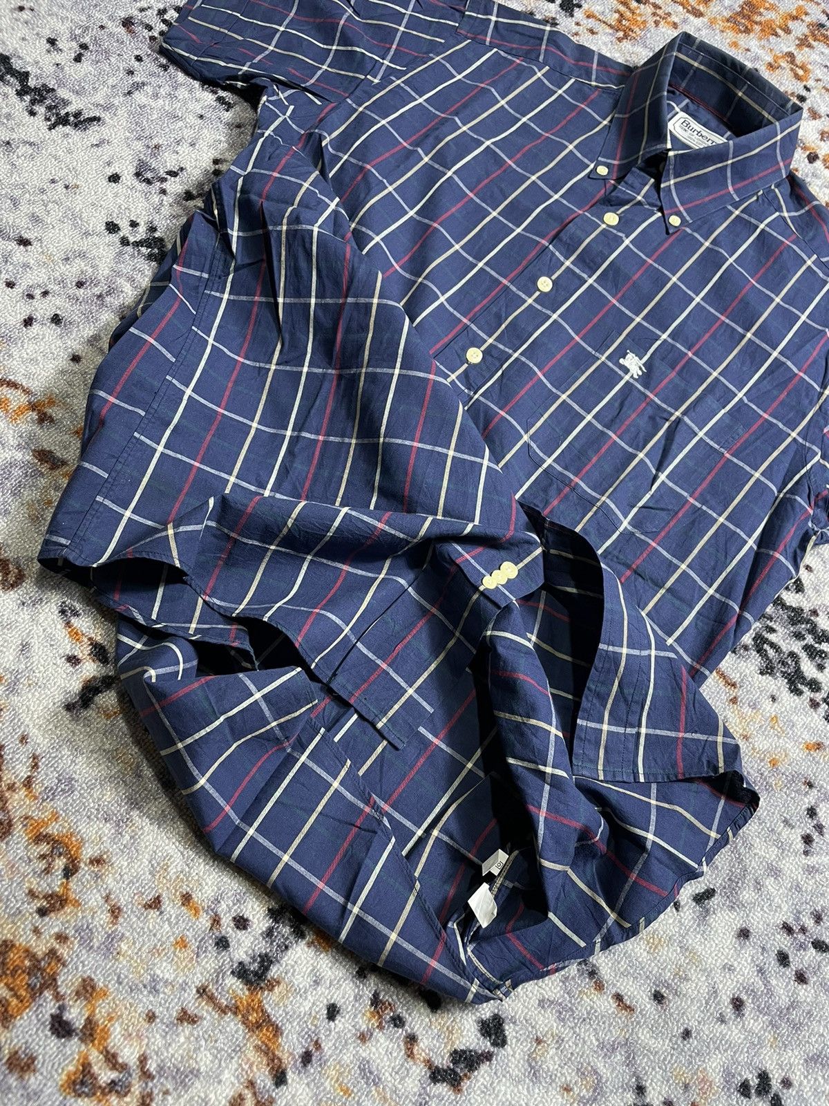 Burberry × Vintage Vintage Burbereys navy Nova Check short sleeve shirt Size US M / EU 48-50 / 2 - 3 Thumbnail
