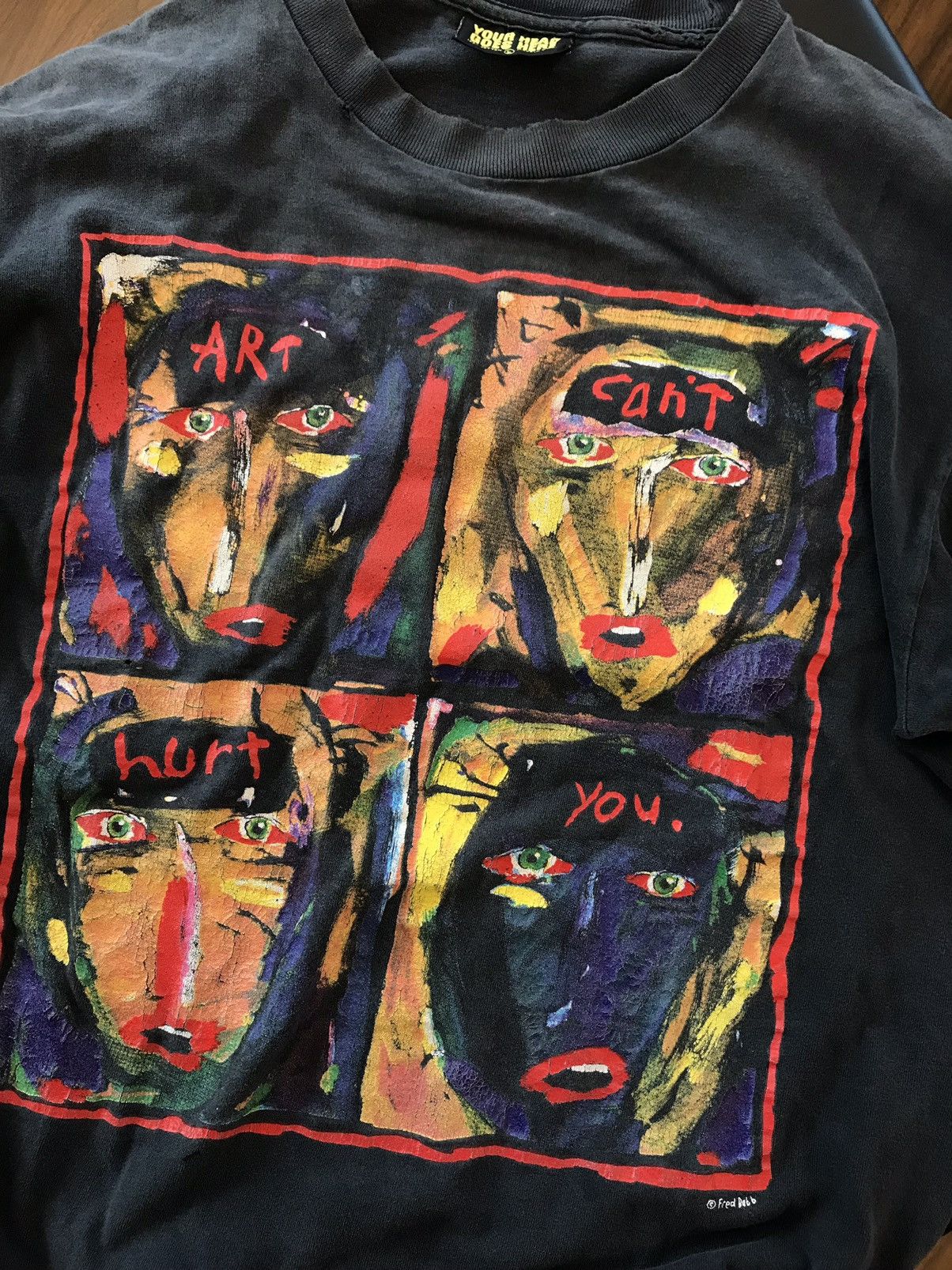 Vintage Vintage 90’s Fred Babb ‘Art Cant Hurt You’ Tshirt Size US L / EU 52-54 / 3 - 2 Thumbnail