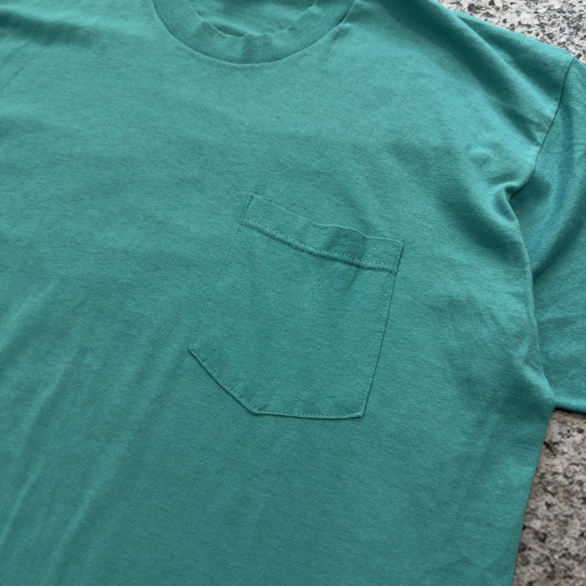 Vintage 90s Teal Pocket Shirt Made In USA Paper Thin ERD Grunge Size US XL / EU 56 / 4 - 4 Thumbnail