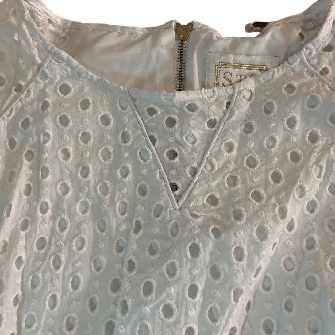 Designer Sail To Sable White Eyelet Short sleeve top Size M Size M / US 6-8 / IT 42-44 - 10 Thumbnail