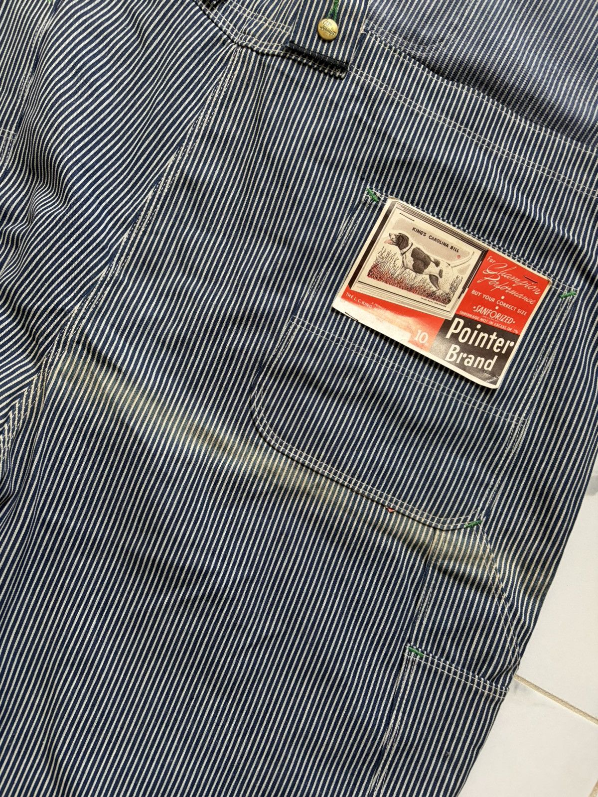 Pointer Vintage 1950s 50s Pointer Brand Hickory Stripes Overalls DS Size US 35 - 6 Thumbnail