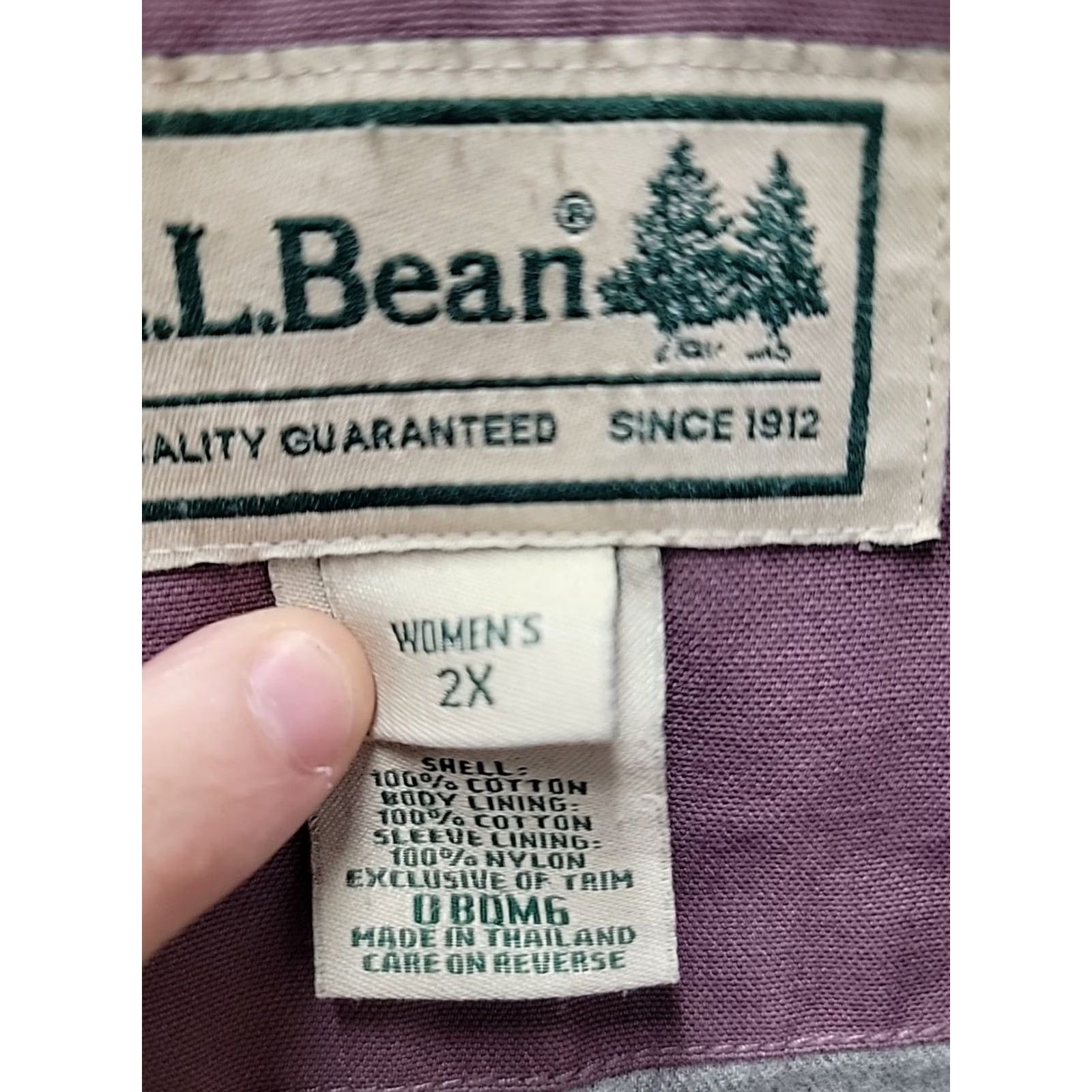 Vintage VINTAGE L.L.Bean Jacket Canvas Field Chore Barn Purple 2XL Women's Adirondack Chore Jacket Size XXL / US 16-18 / IT 52-54 - 3 Thumbnail