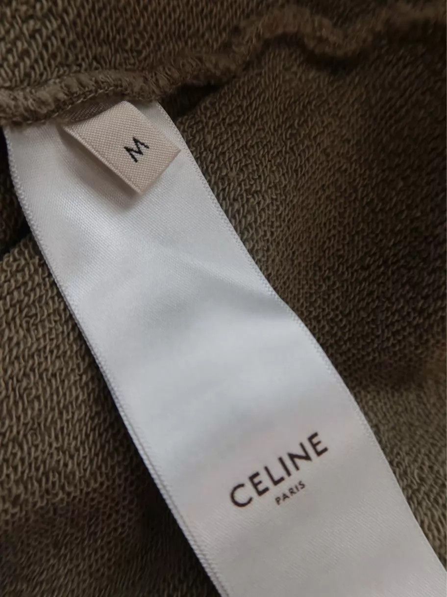 Celine CELINE Solid Logo Print Longsleeve Sweatshirt Khaki M Size US M / EU 48-50 / 2 - 4 Thumbnail